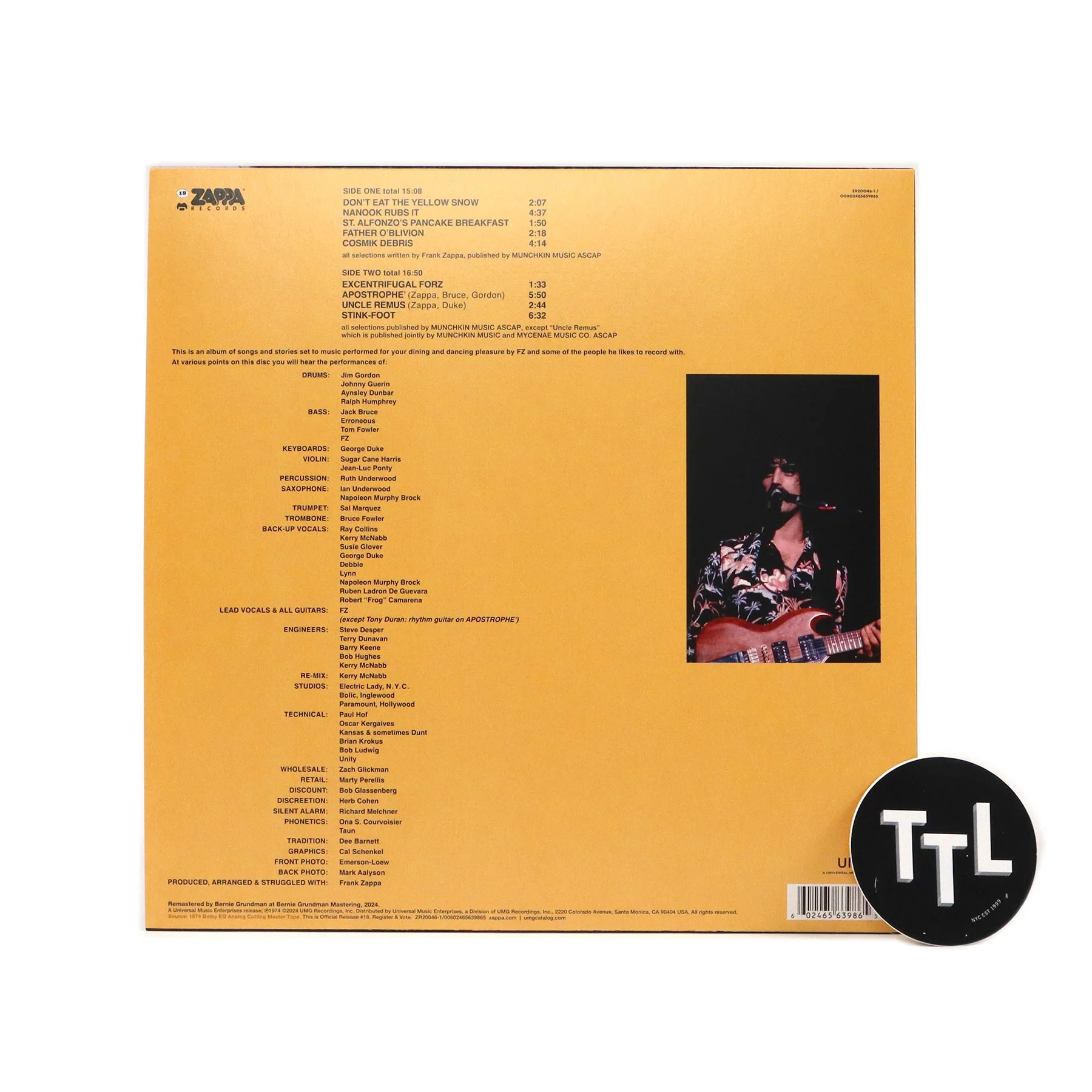 Frank Zappa: Apostrophe - 50th Anniversary Edition (180g, Colored Vinyl) Vinyl LP - Image 3