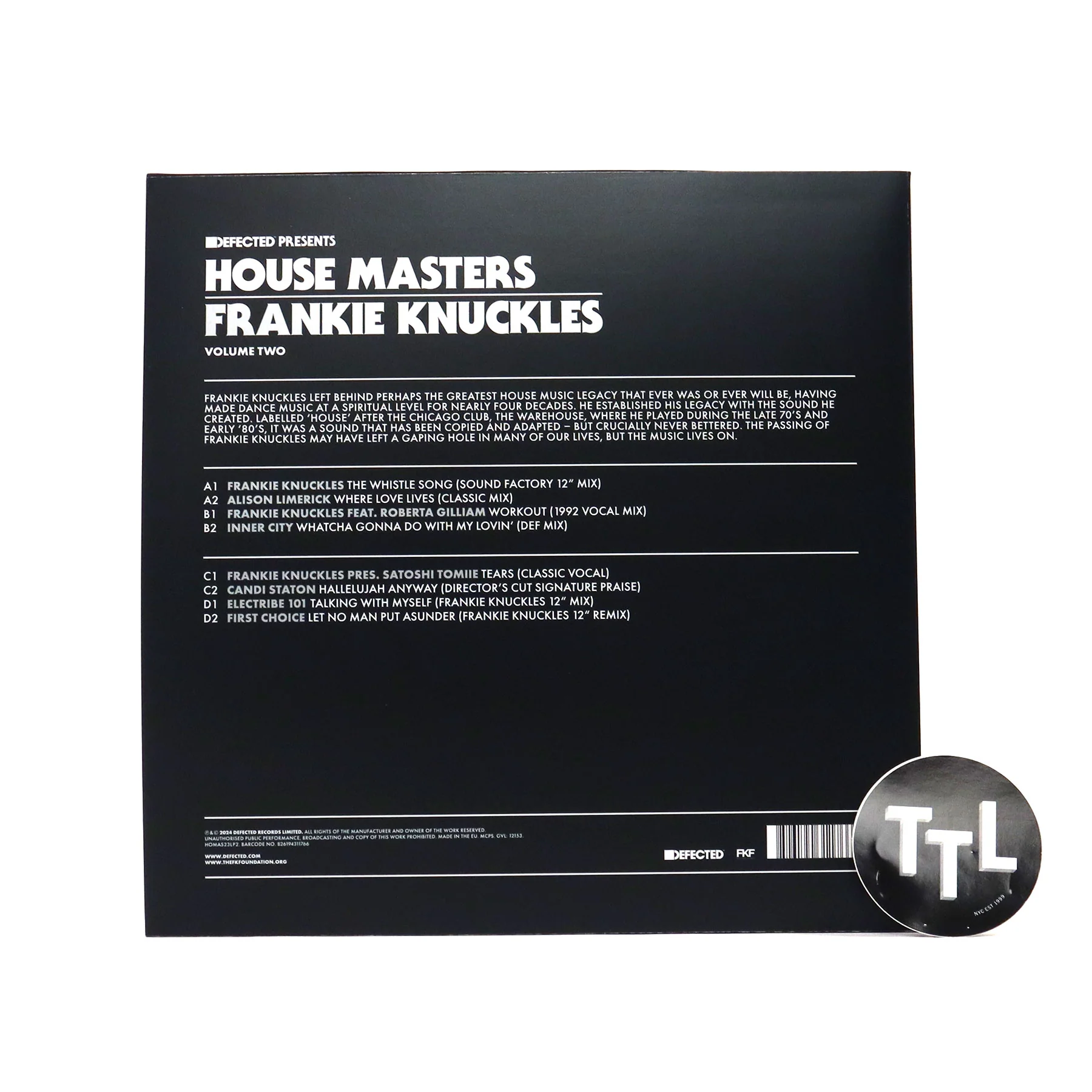 Frankie Knuckles: House Masters Vol.2 Vinyl 2LP - Image 3