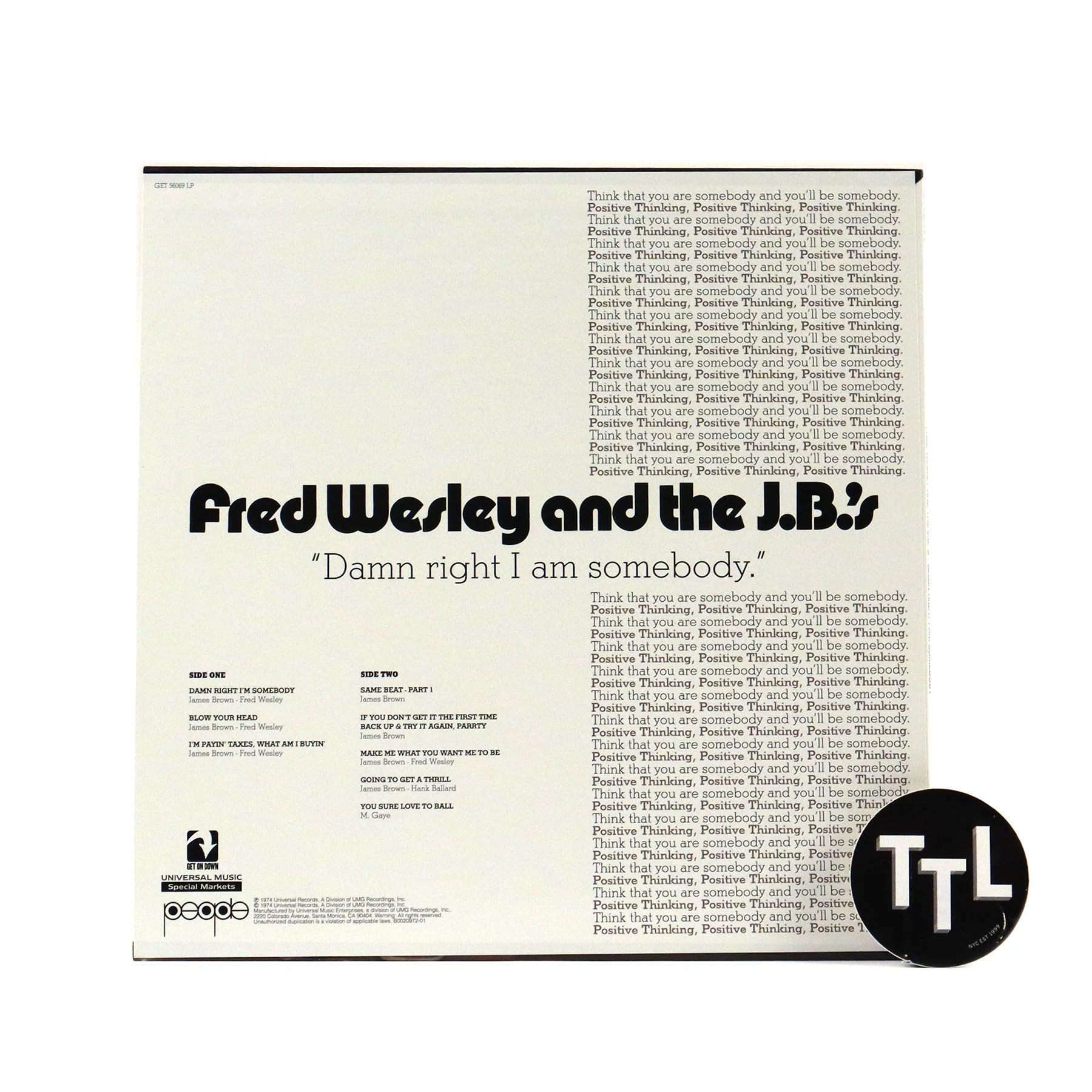 Fred Wesley & The JBs: Damn Right I Am Somebody Vinyl LP - Image 2