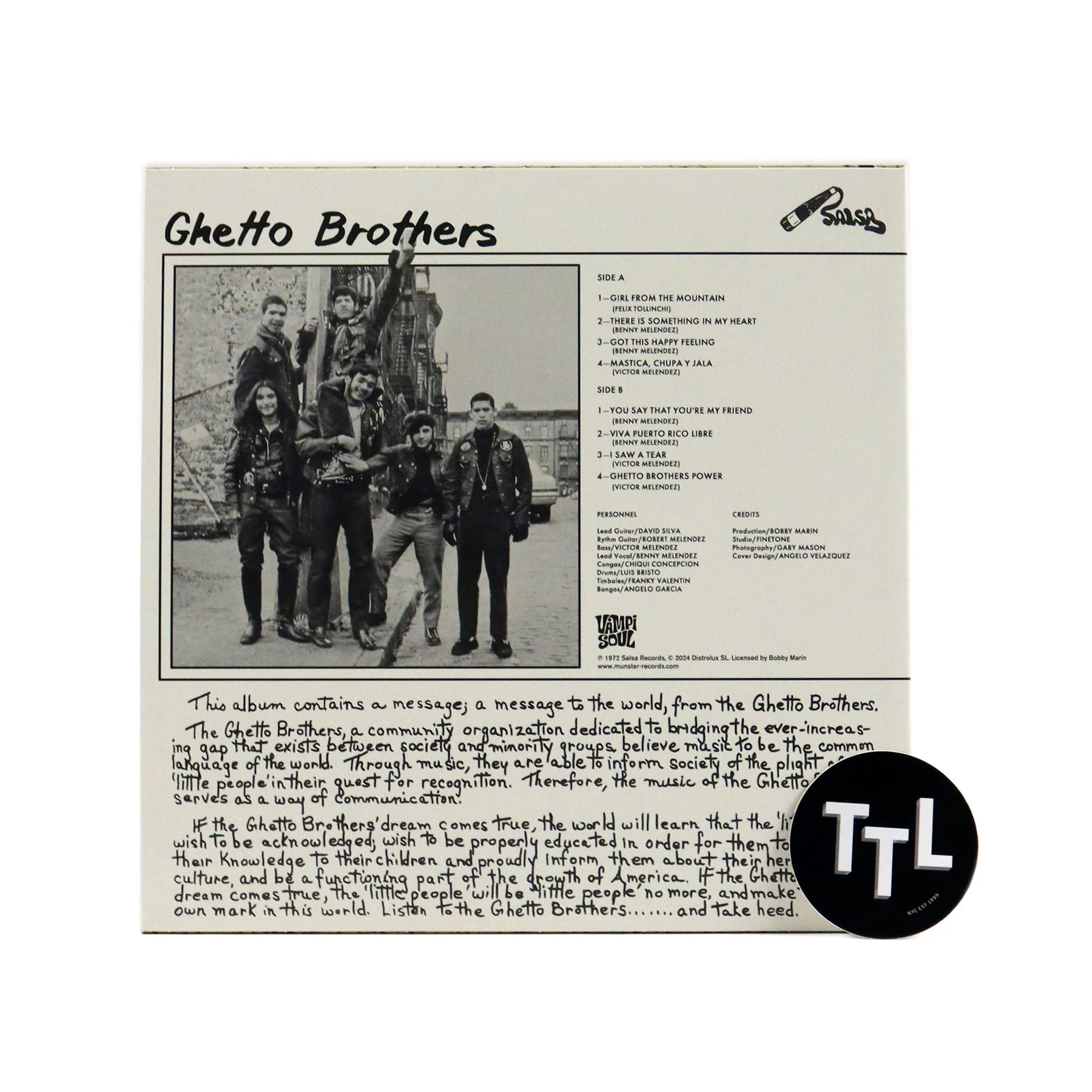Ghetto Brothers: Power-Fuerza Vinyl LP - Image 3