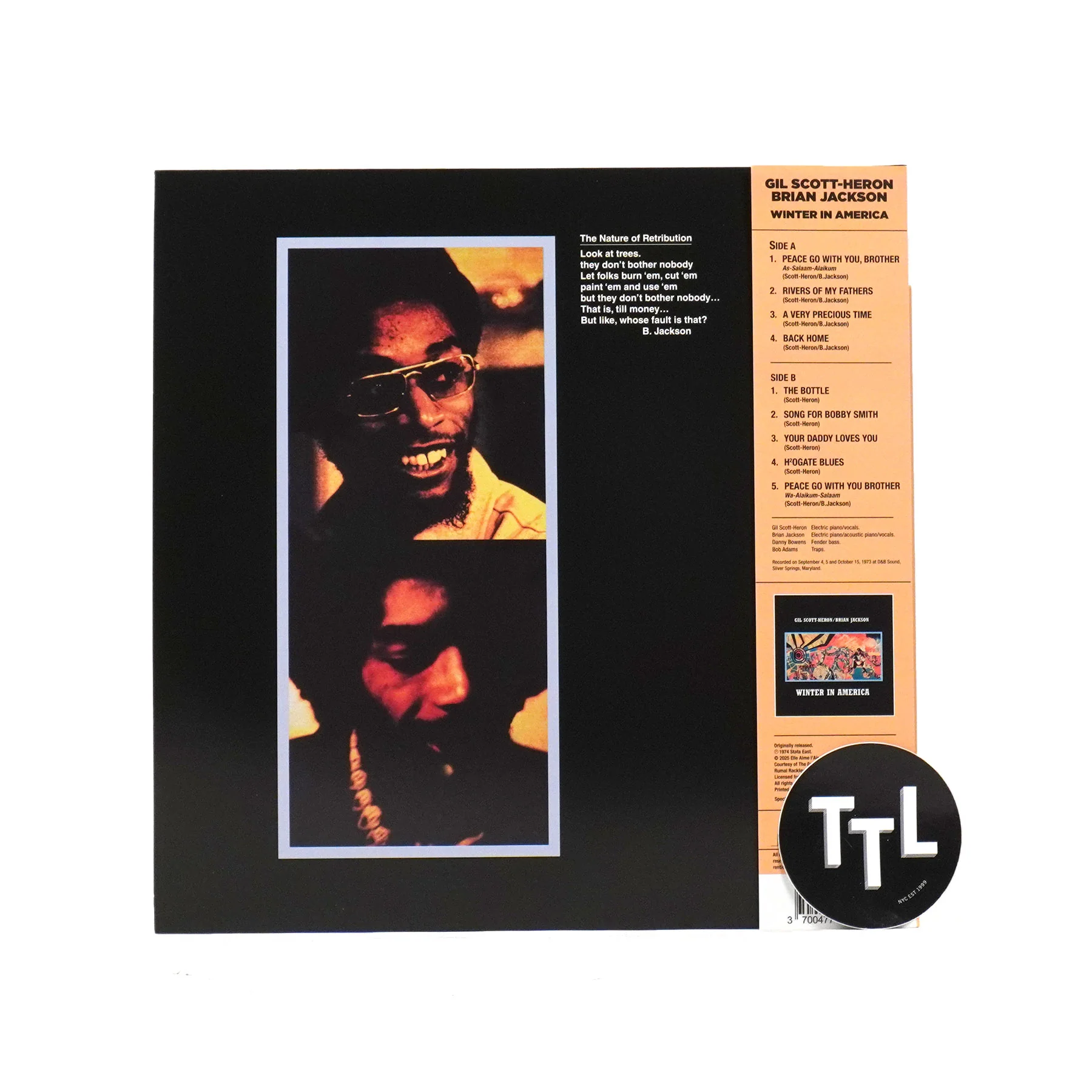 Gil Scott-Heron And Brian Jackson: Winter In America Vinyl LP - Image 3