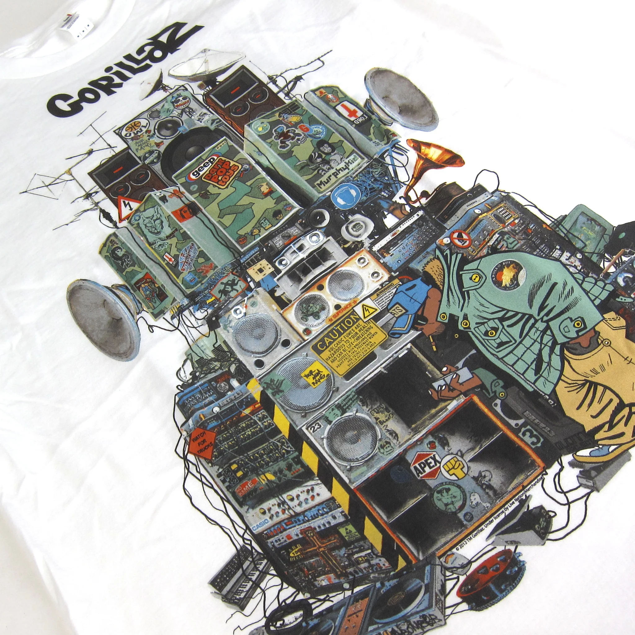 Gorillaz: Multi Boomboxes Shirt - White - Image 4