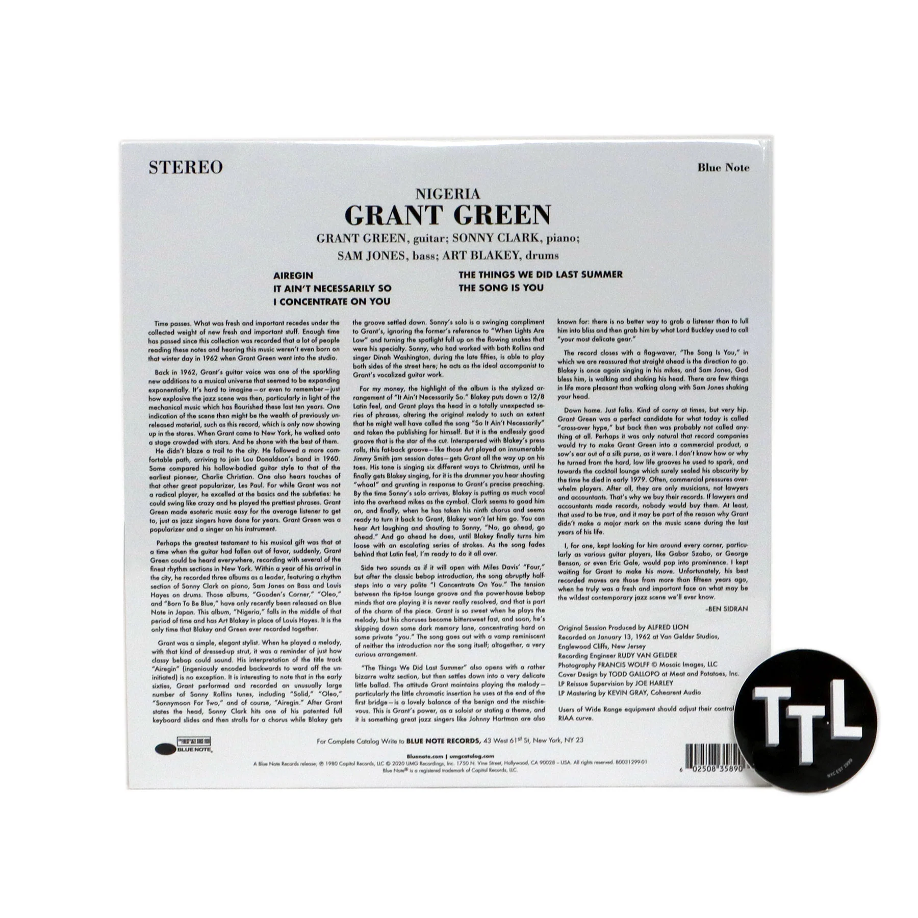Grant Green: Nigeria (Tone Poet 180g) Vinyl LP - Image 3