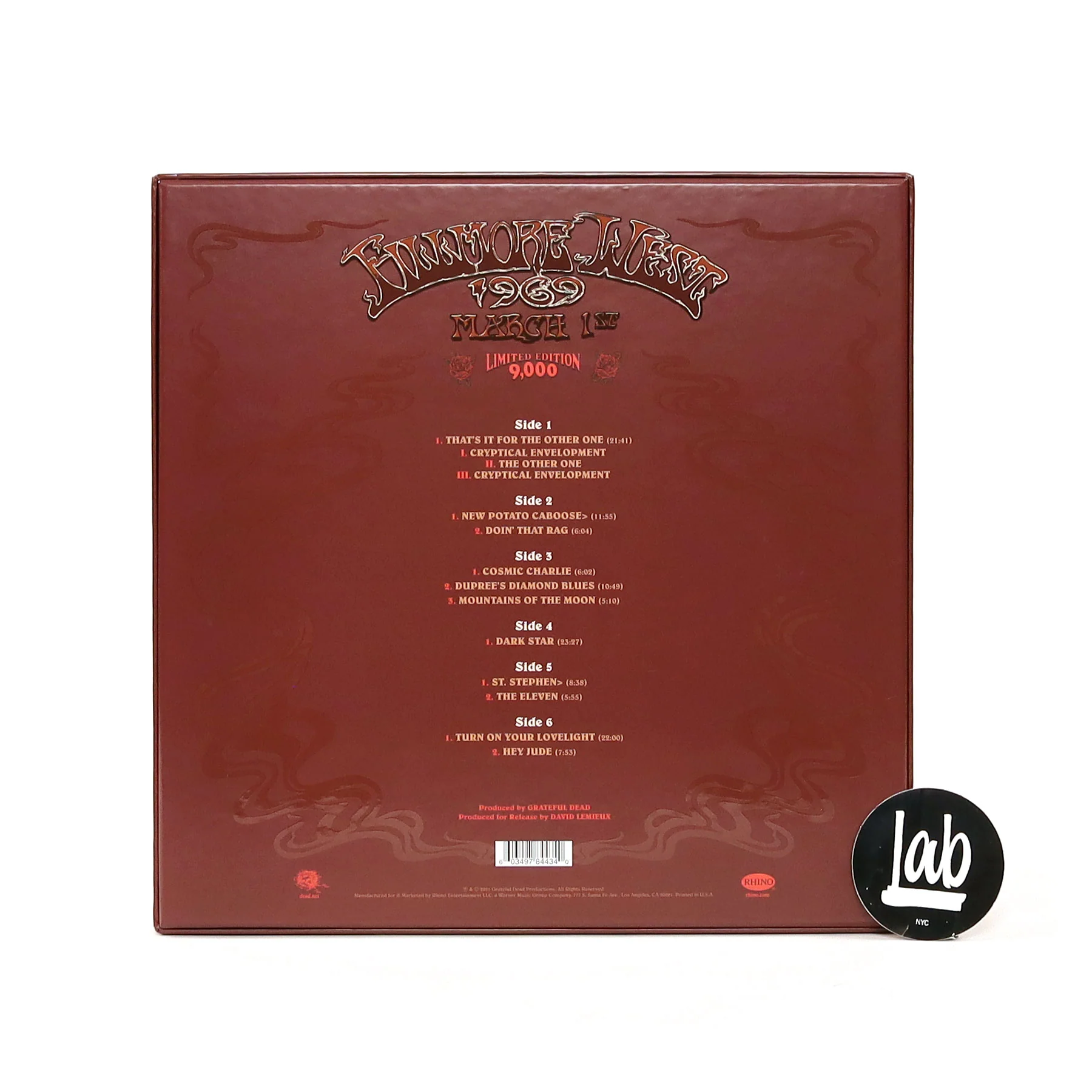 Grateful Dead: Fillmore West, San Francisco, CA 3/1/1969 (180g, Indie Exclusive) Vinyl 3LP Boxset - Image 3