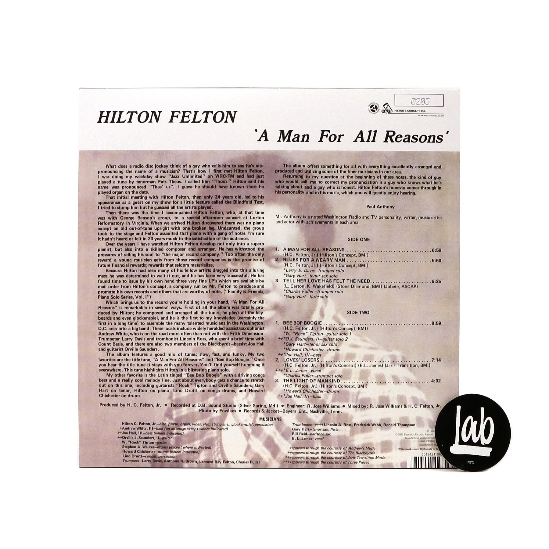 Hilton Felton: A Man For All Reasons Vinyl LP - Image 2