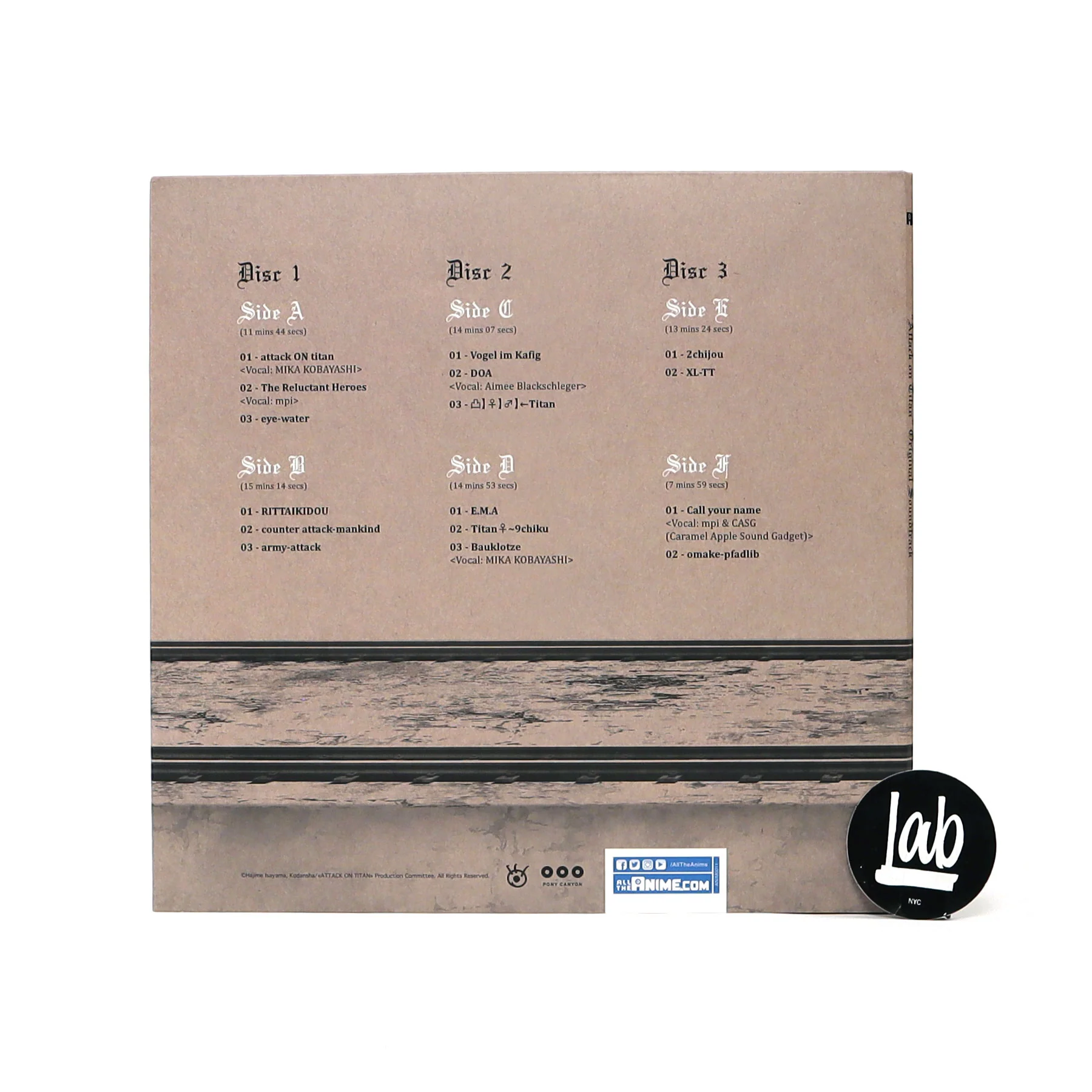 Hiroyuki Sawano: Attack On Titan Season 1 Soundtrack (180g, Colored Vinyl) Vinyl 3LP - Image 3