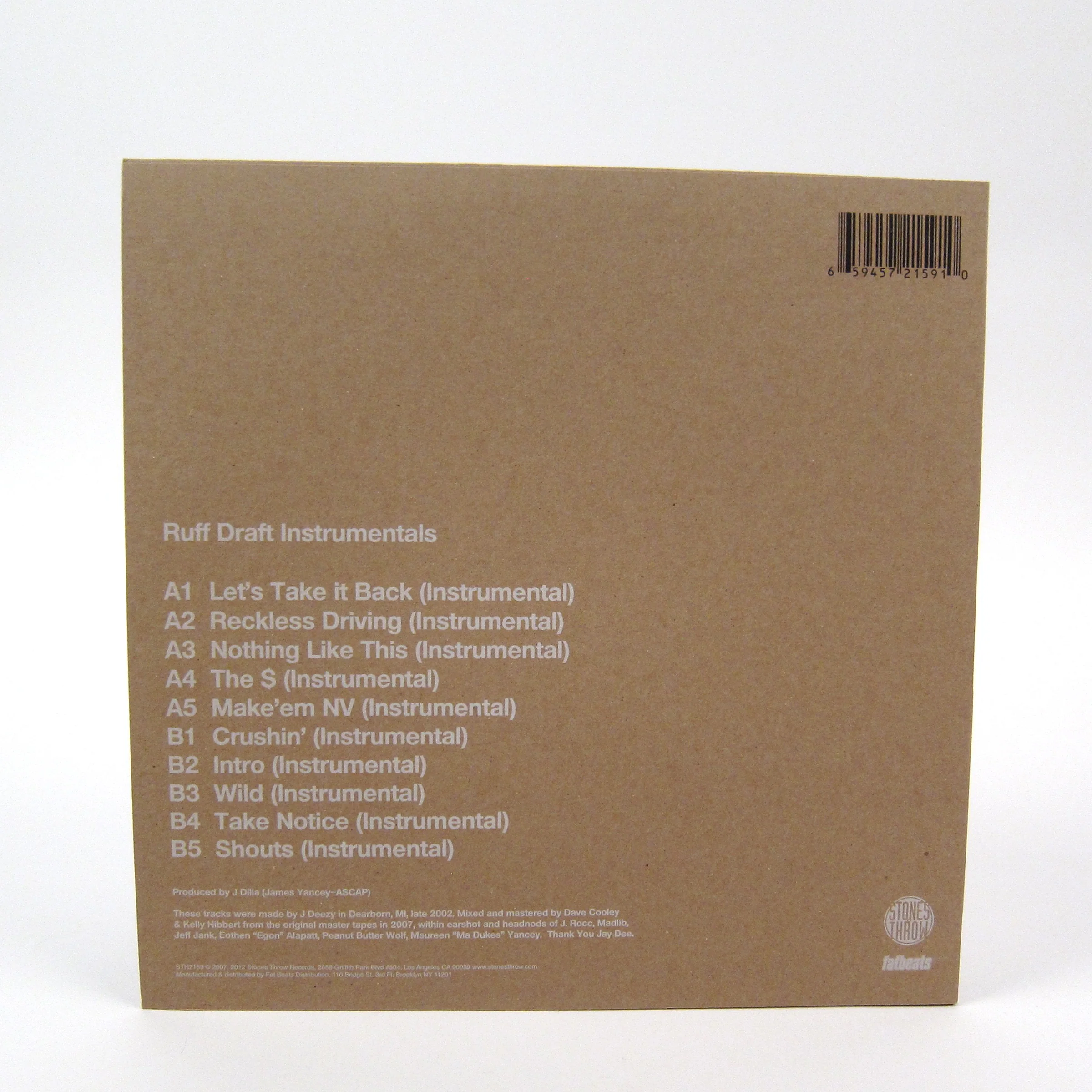 J Dilla: Ruff Draft Instrumentals Vinyl LP - Image 2