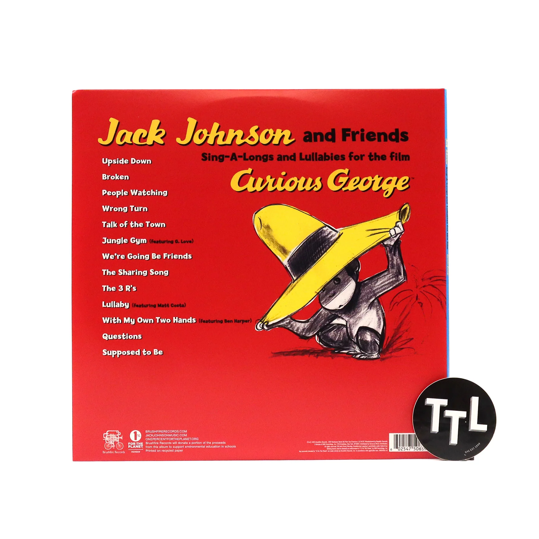 Jack Johnson & Friends: Curious George - Sing-a-Long Songs and Lullabies for the Film Vinyl LP - Image 3