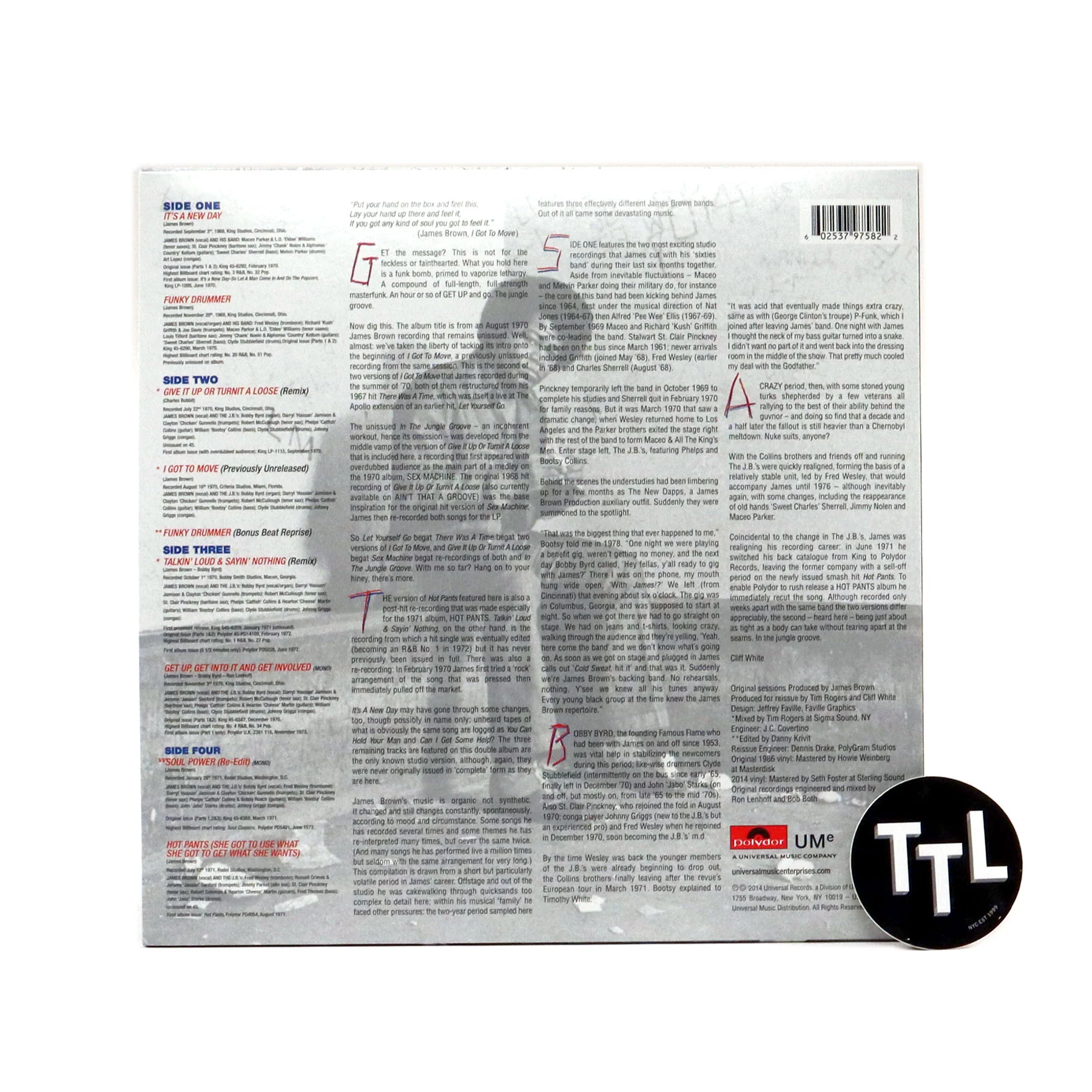 James Brown: In The Jungle Groove (Clear Colored VInyl) Vinyl 2LP - Image 3