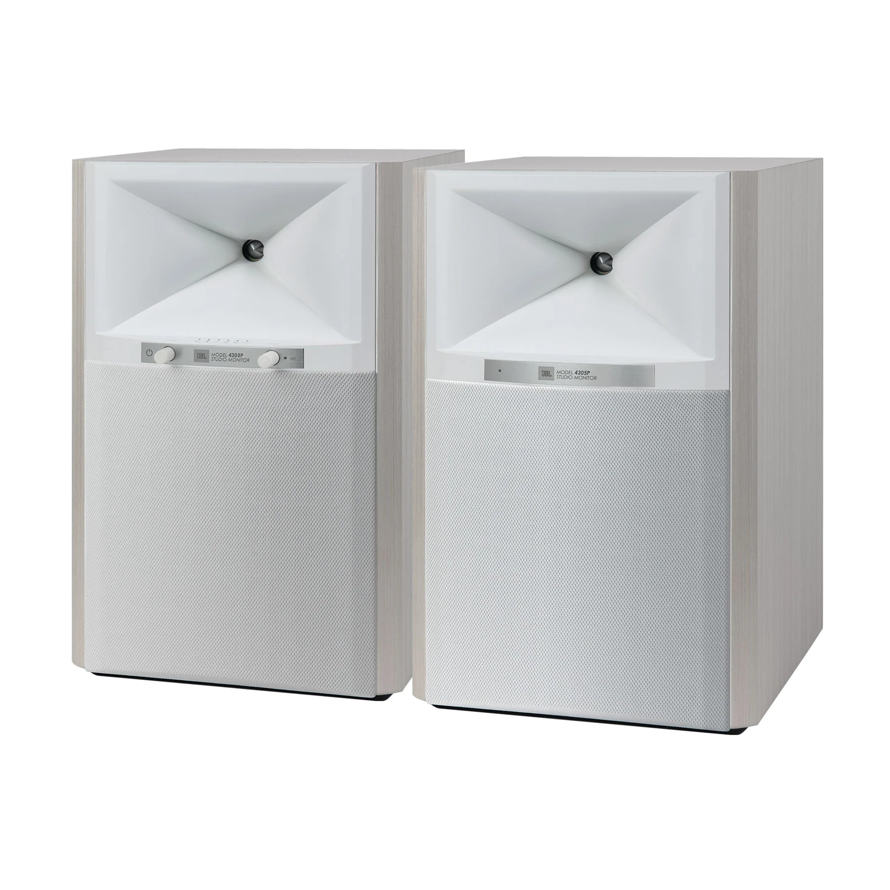 JBL: 4305P Powered Bookshelf Speakers w/ Streaming - Pair / White - Image 3