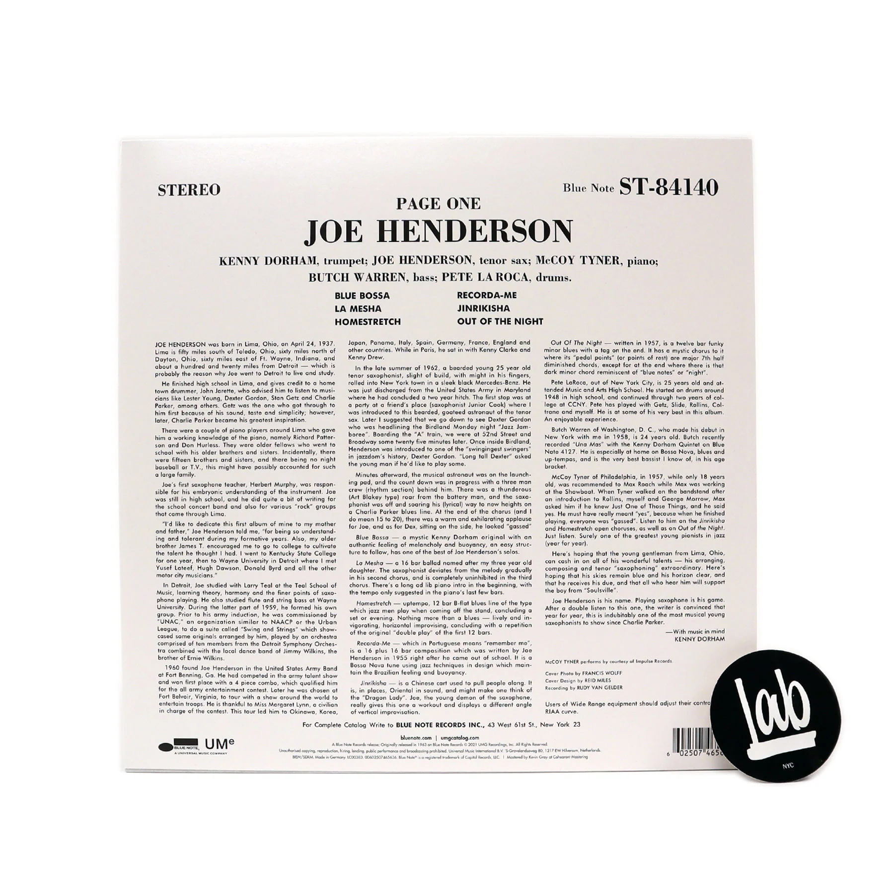 Joe Henderson: Page One (180g) Vinyl LP - Image 2