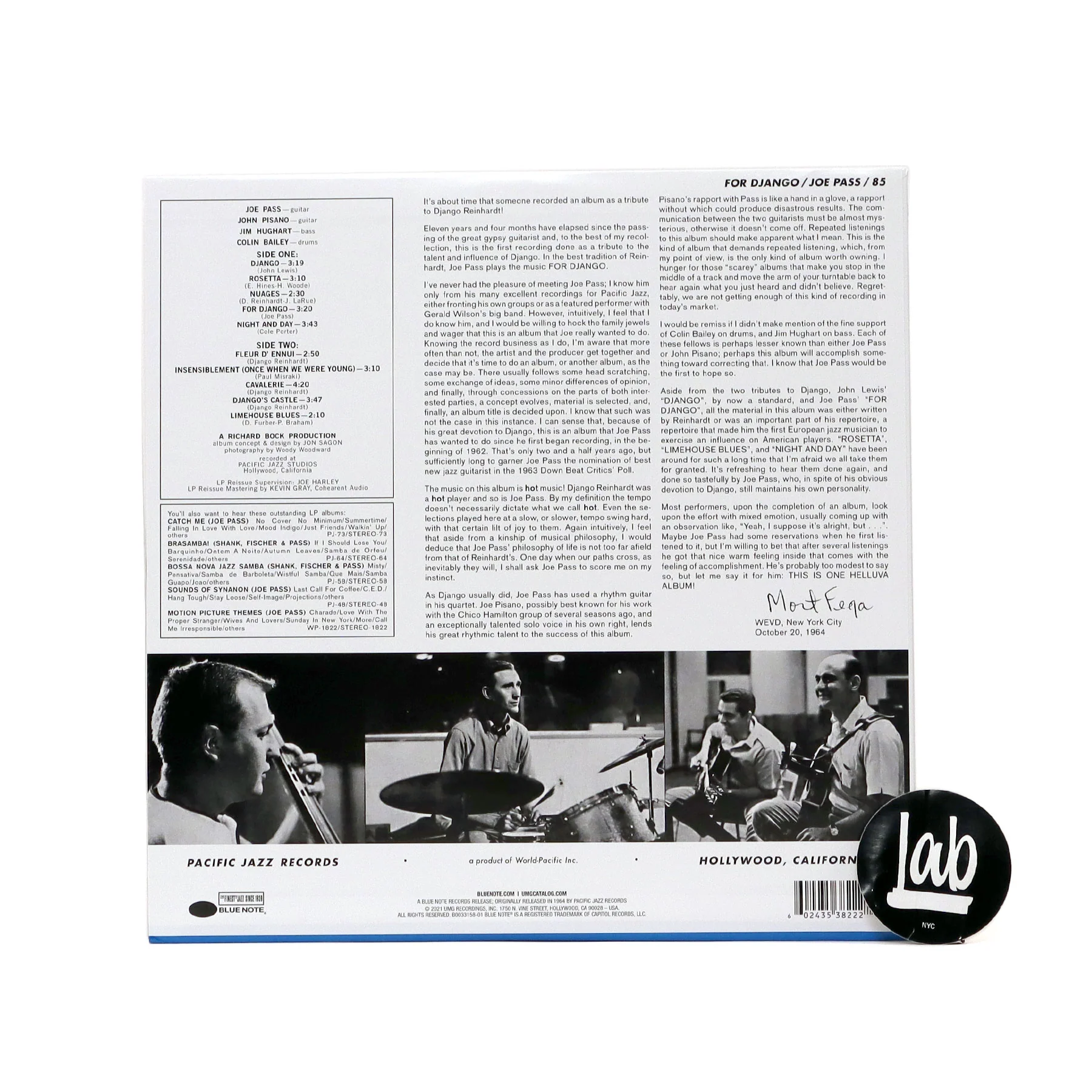 Joe Pass: For Django (Tone Poet 180g) Vinyl LP - Image 3
