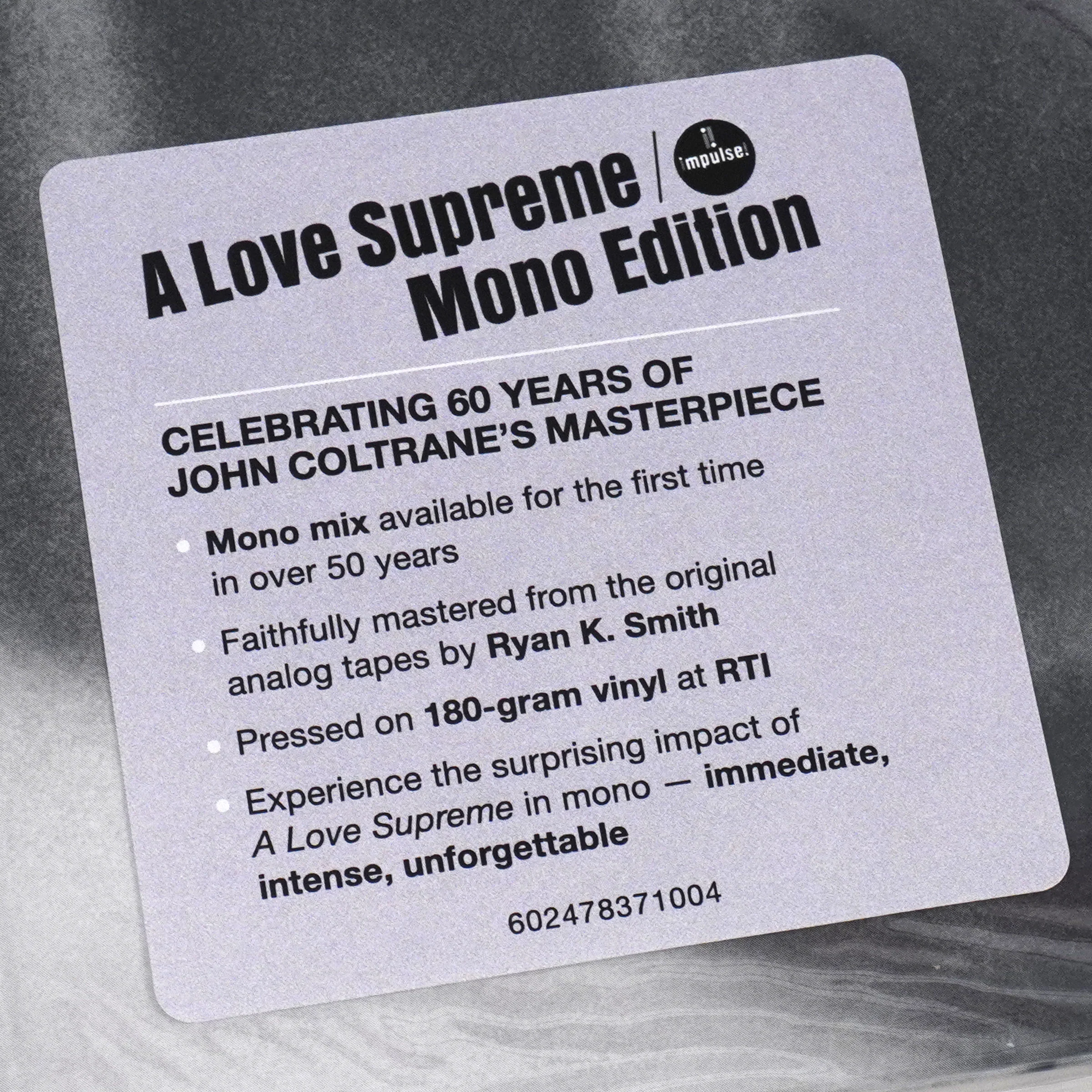 John Coltrane: A Love Supreme - Monophonic Edition (180g) Vinyl LP - Image 4