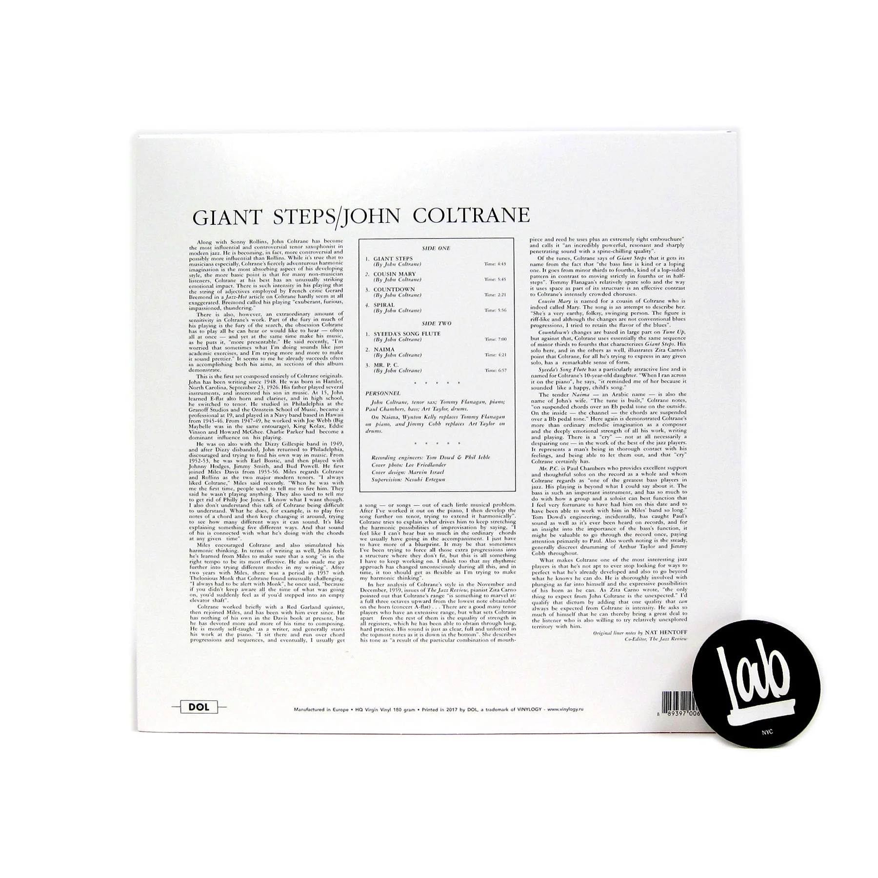 John Coltrane: Giant Steps (Blue Colored Vinyl) Vinyl LP - Image 3