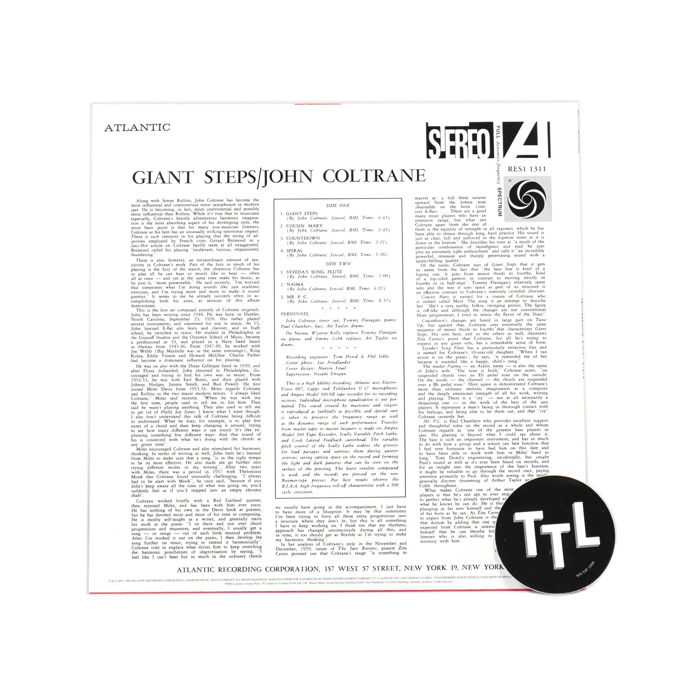 John Coltrane: Giant Steps (Rhino Reserve 180g) Vinyl LP - Image 2