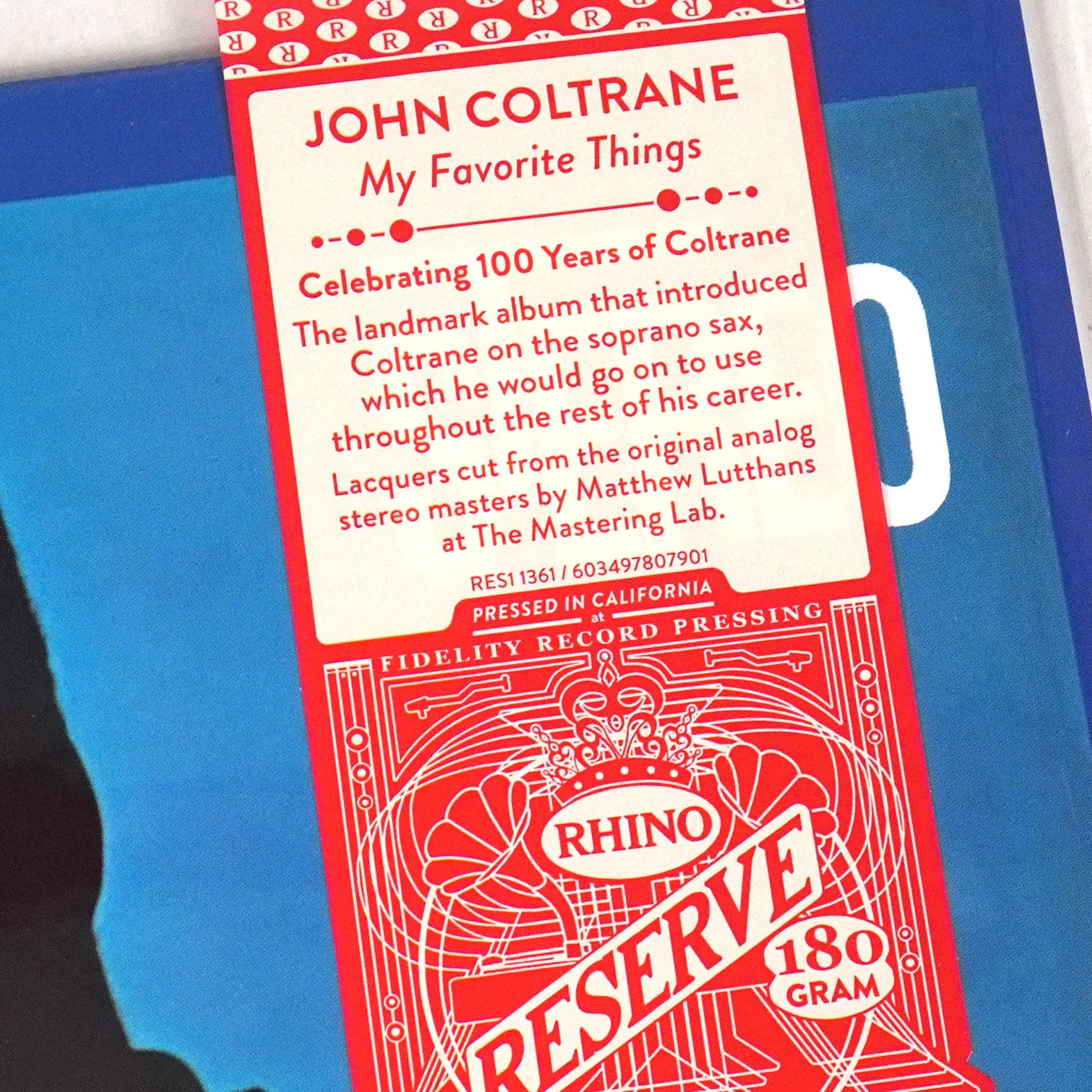 John Coltrane: My Favorite Things (Rhino Reserve 180g) Vinyl LP - Image 3