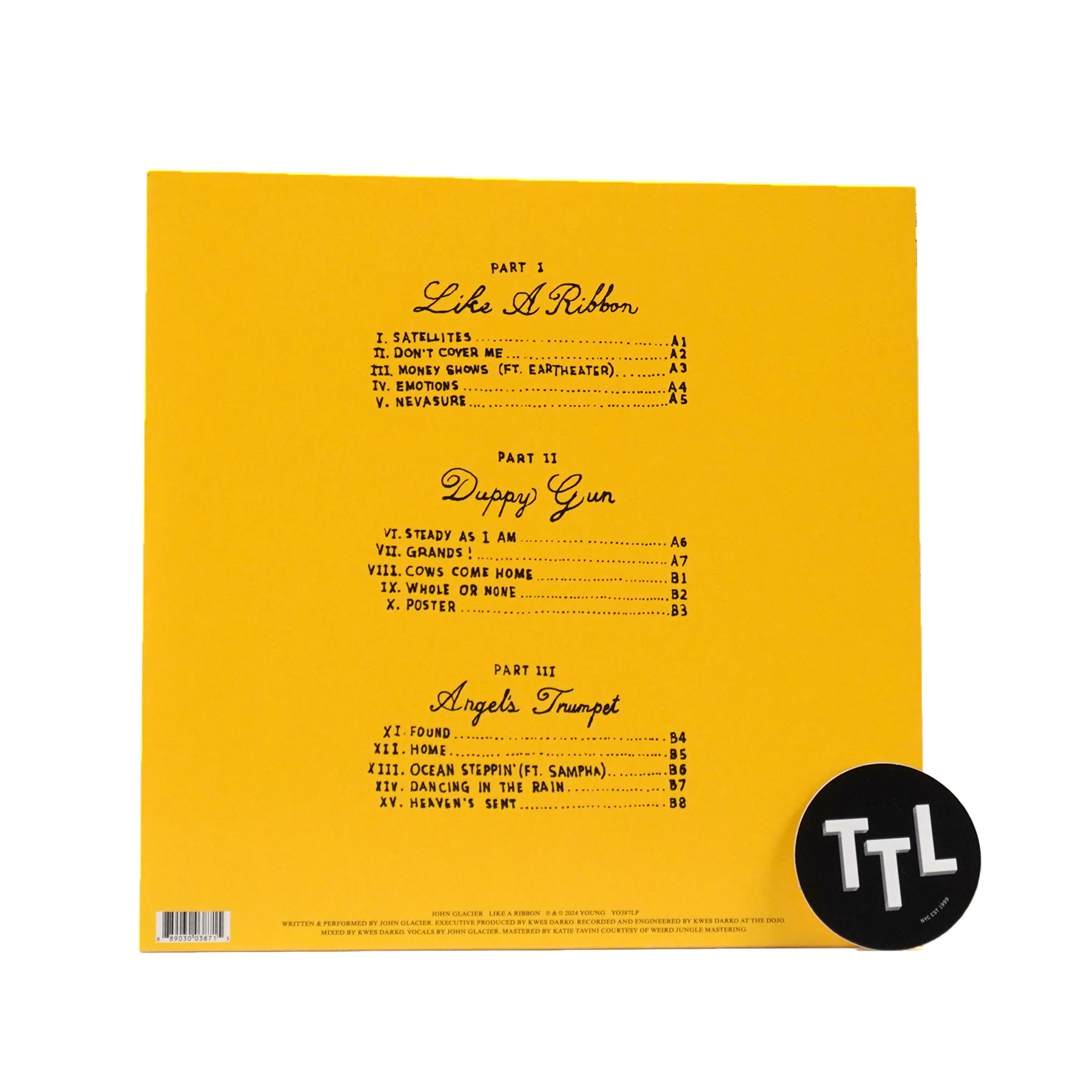 John Glacier: Like A Ribbon Vinyl LP - Image 4