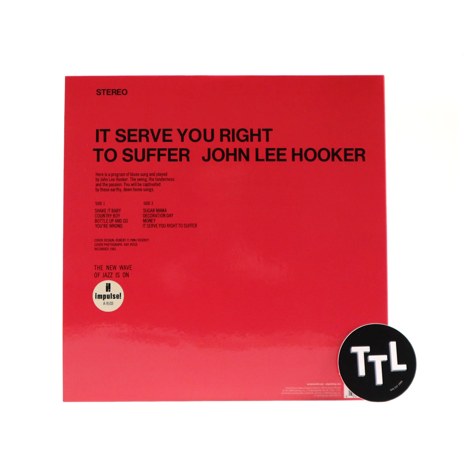 John Lee Hooker: It Serve You Right To Suffer (Acoustic Sounds 180g) Vinyl LP - Image 3