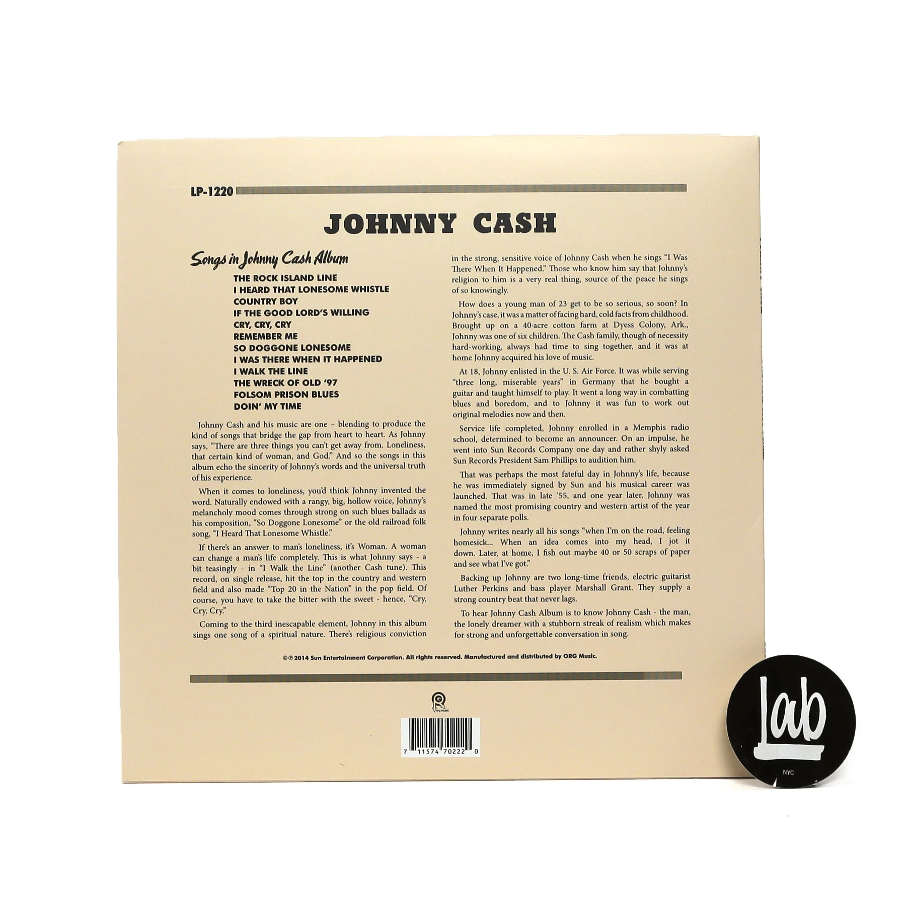 Johnny Cash: With His Hot & Blue Guitar (Colored Vinyl) Vinyl LP - Image 2