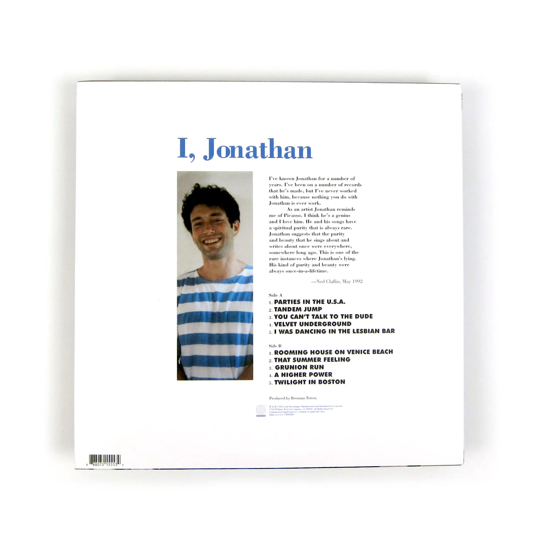 Jonathan Richman: I Jonathan Vinyl LP - Image 3
