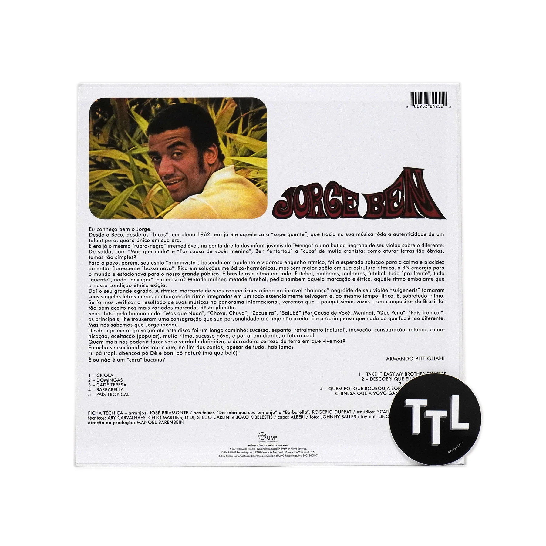 Jorge Ben: Jorge Ben (Mono) Vinyl LP - Image 2