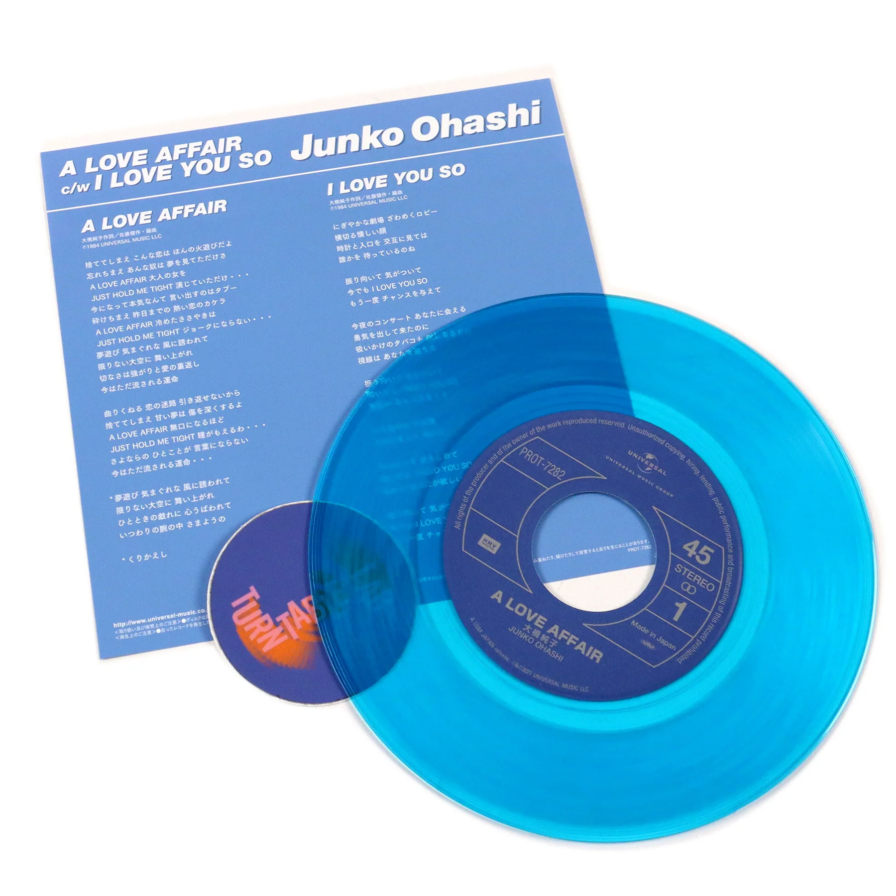 Junko Ohashi: A Love Affair / I Love You So (Japan Import, Colored Vinyl) Vinyl 7" - Image 2