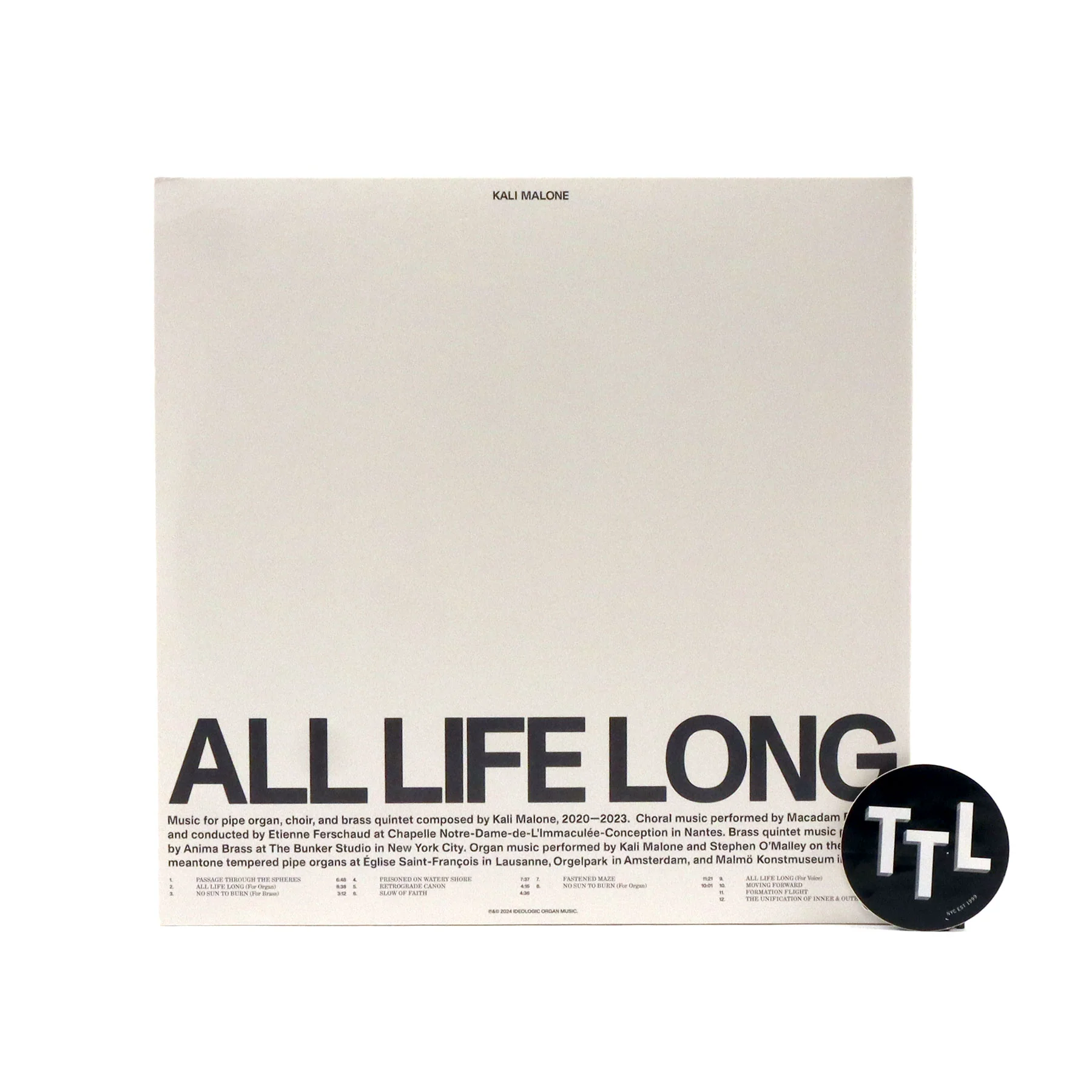 Kali Malone: All Life Long Vinyl 2LP - Image 3
