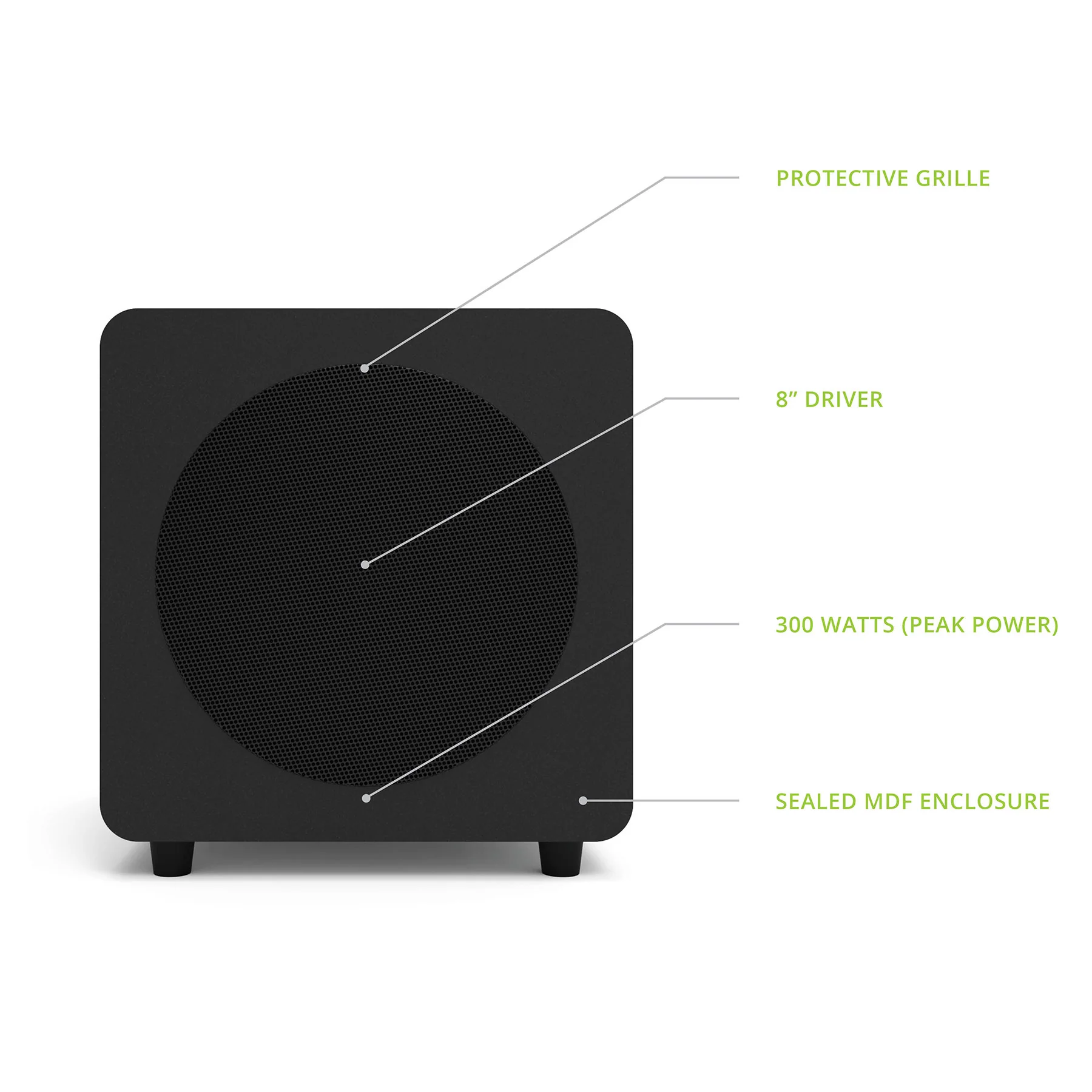Kanto: SUB8V Powered Subwoofer - Matte Black (SUB8VMB) - Image 4