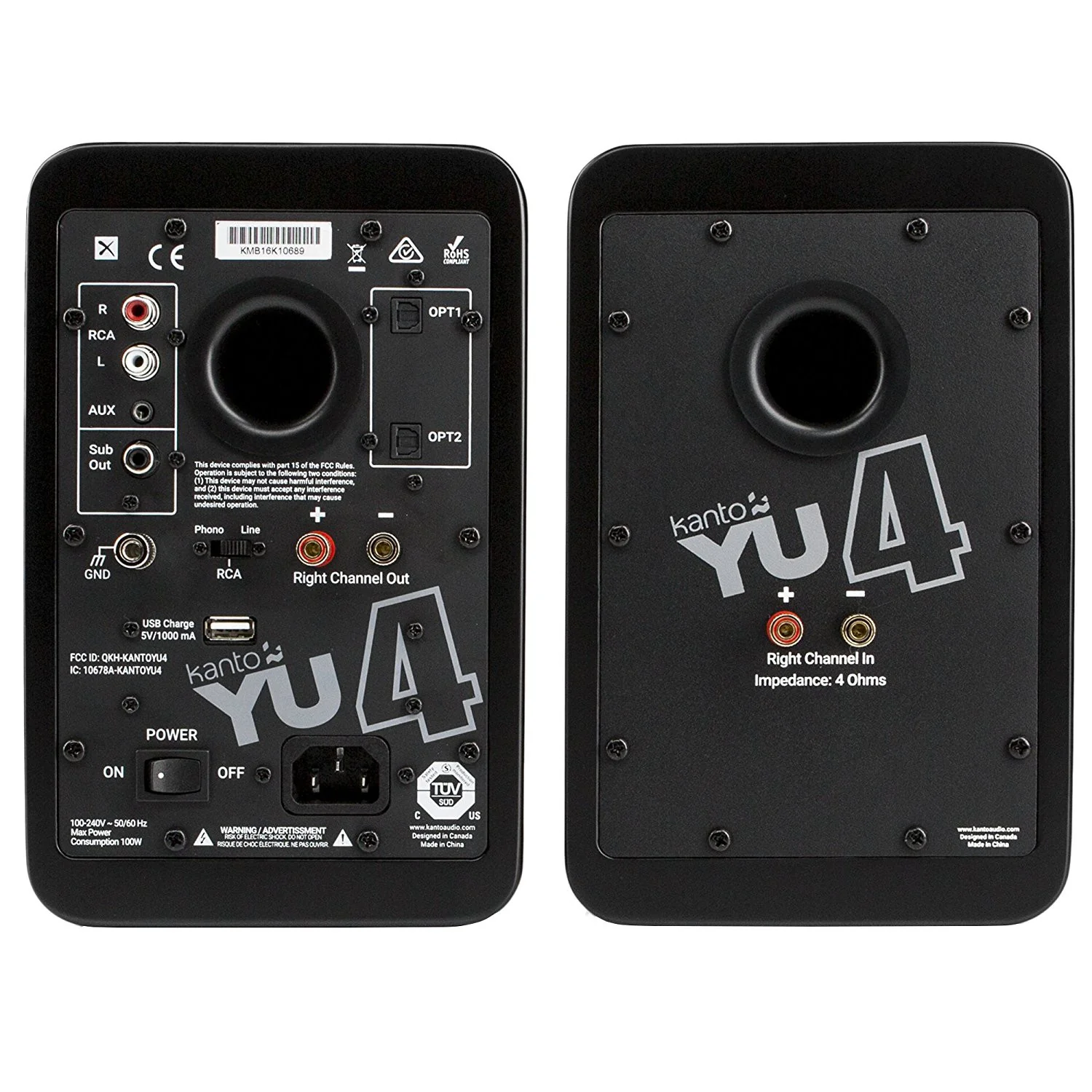 Kanto: YU4 Powered Bookshelf Speakers - Matte Black (YU4MB) (Open Box Special) - Image 6