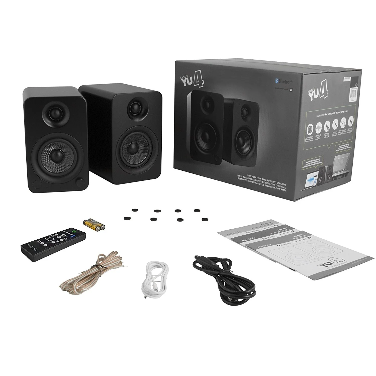 Kanto: YU4 Powered Bookshelf Speakers - Matte Black (YU4MB) (Open Box Special) - Image 7