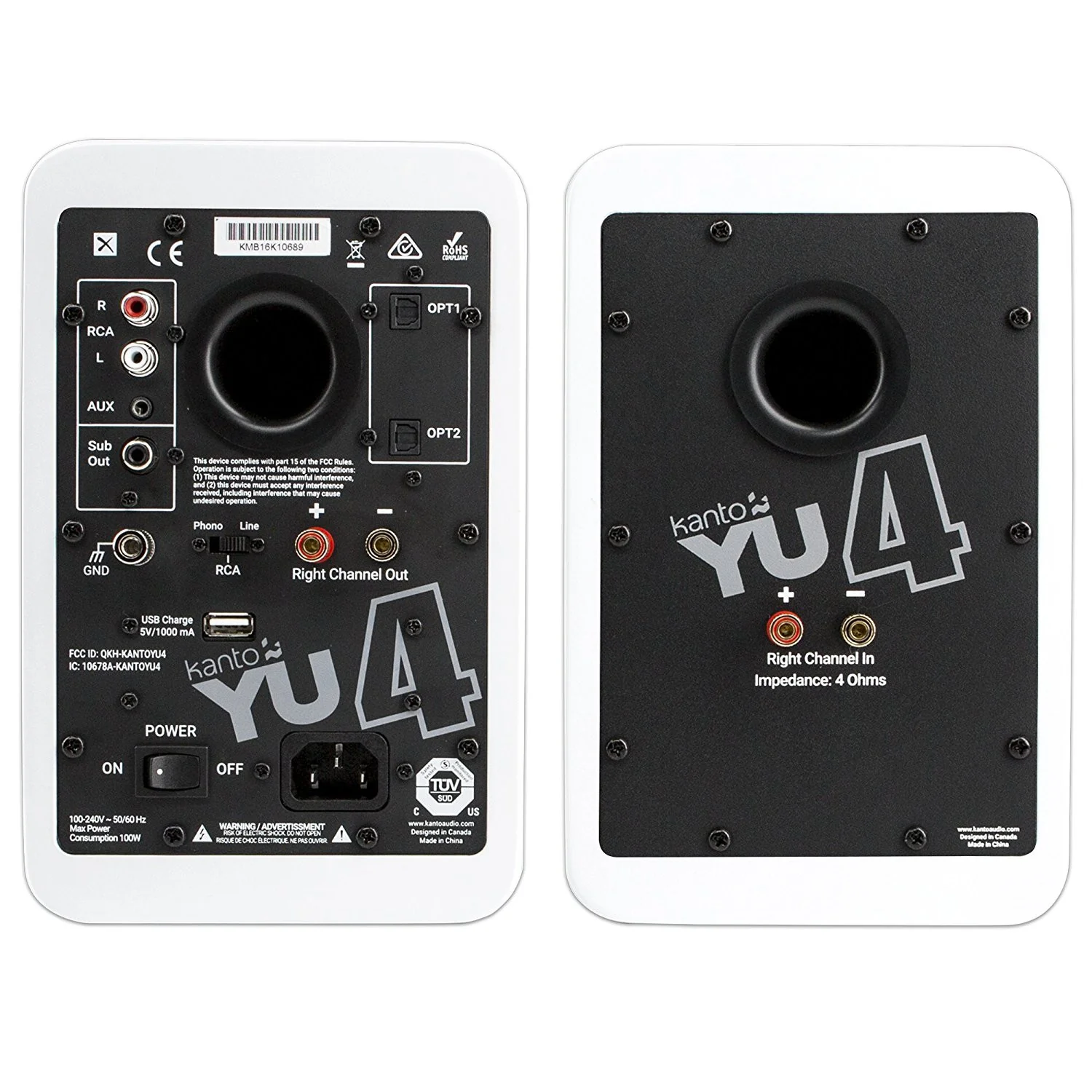 Kanto: YU4 Powered Bookshelf Speakers - Matte White (YU4MW) - Image 5