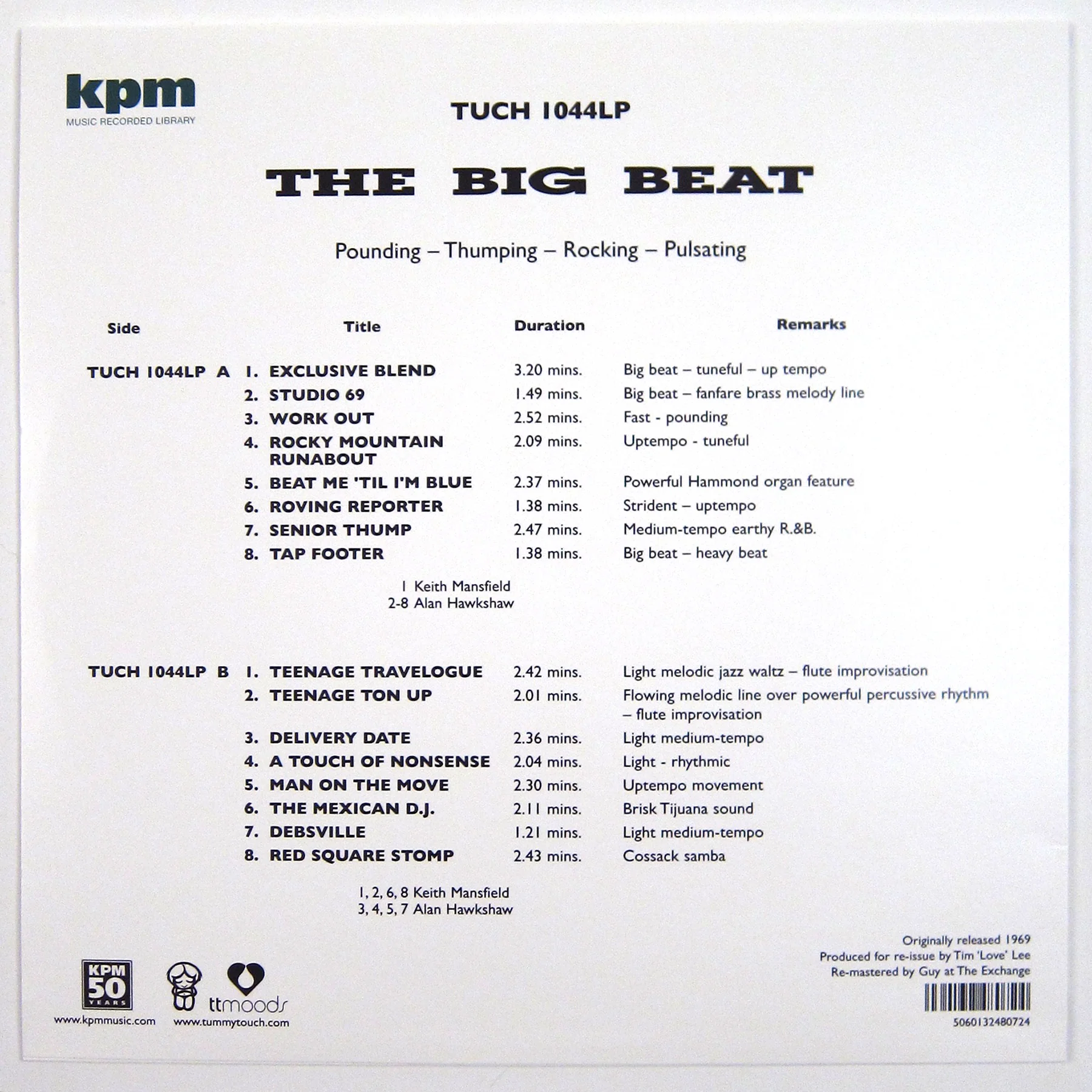 Keith Mansfield / Alan Hawkshaw: The Big Beat (KPM Music Library) Vinyl LP - Image 2