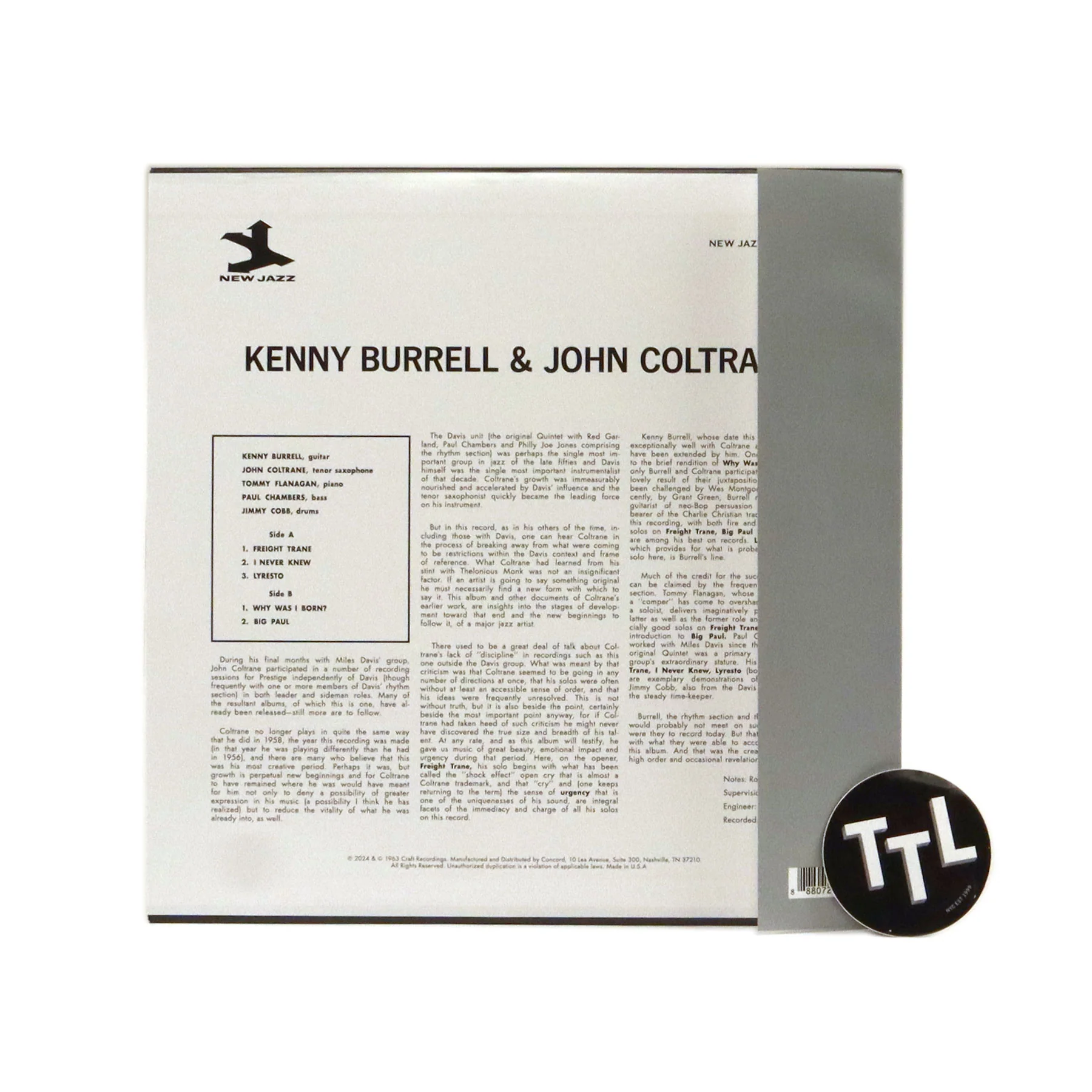 Kenny Burrell & John Coltrane: Kenny Burrell & John Coltrane (Original Jazz Classics 180g) Vinyl LP - Image 2