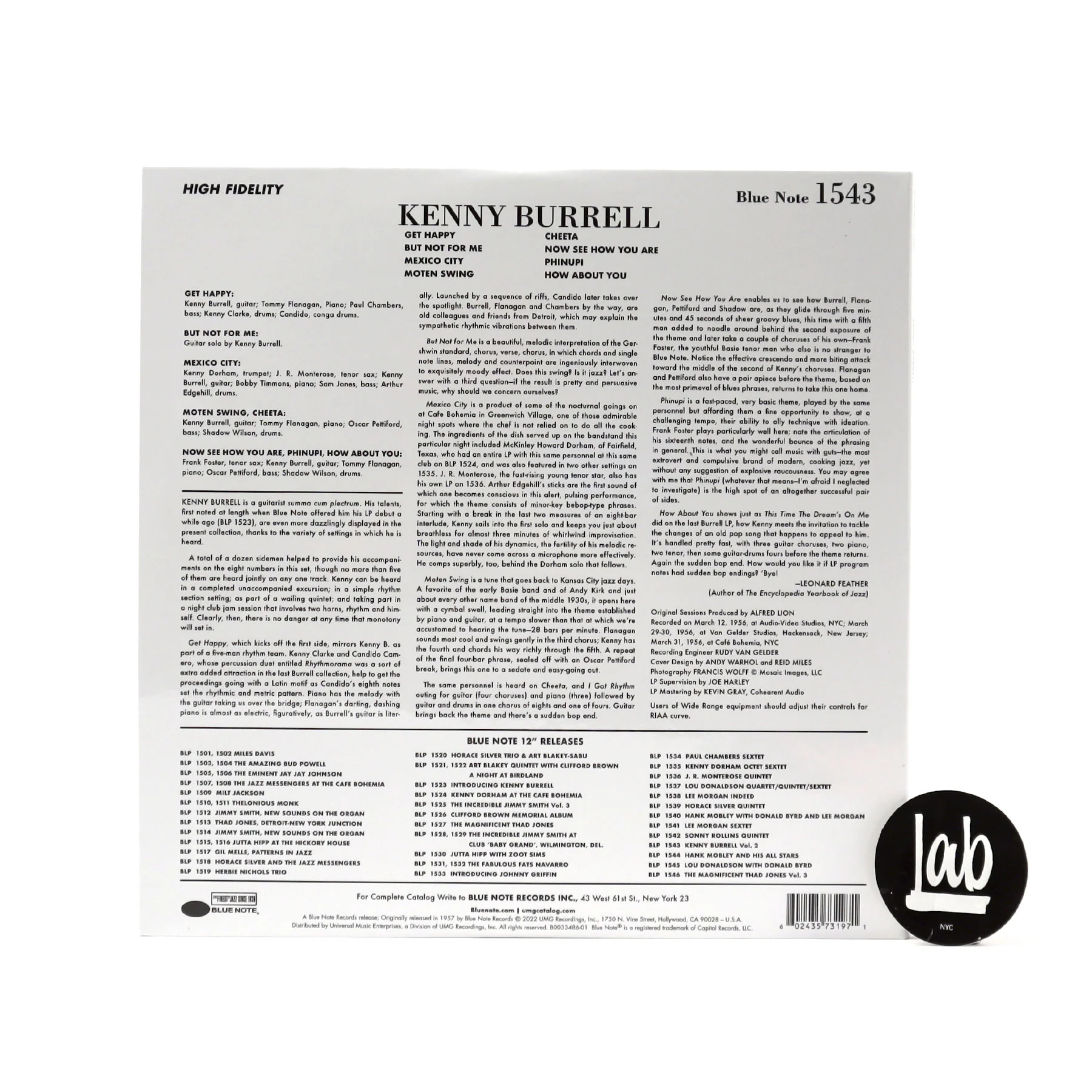 Kenny Burrell: Kenny Burrell (Tone Poet 180g) Vinyl LP - Image 3