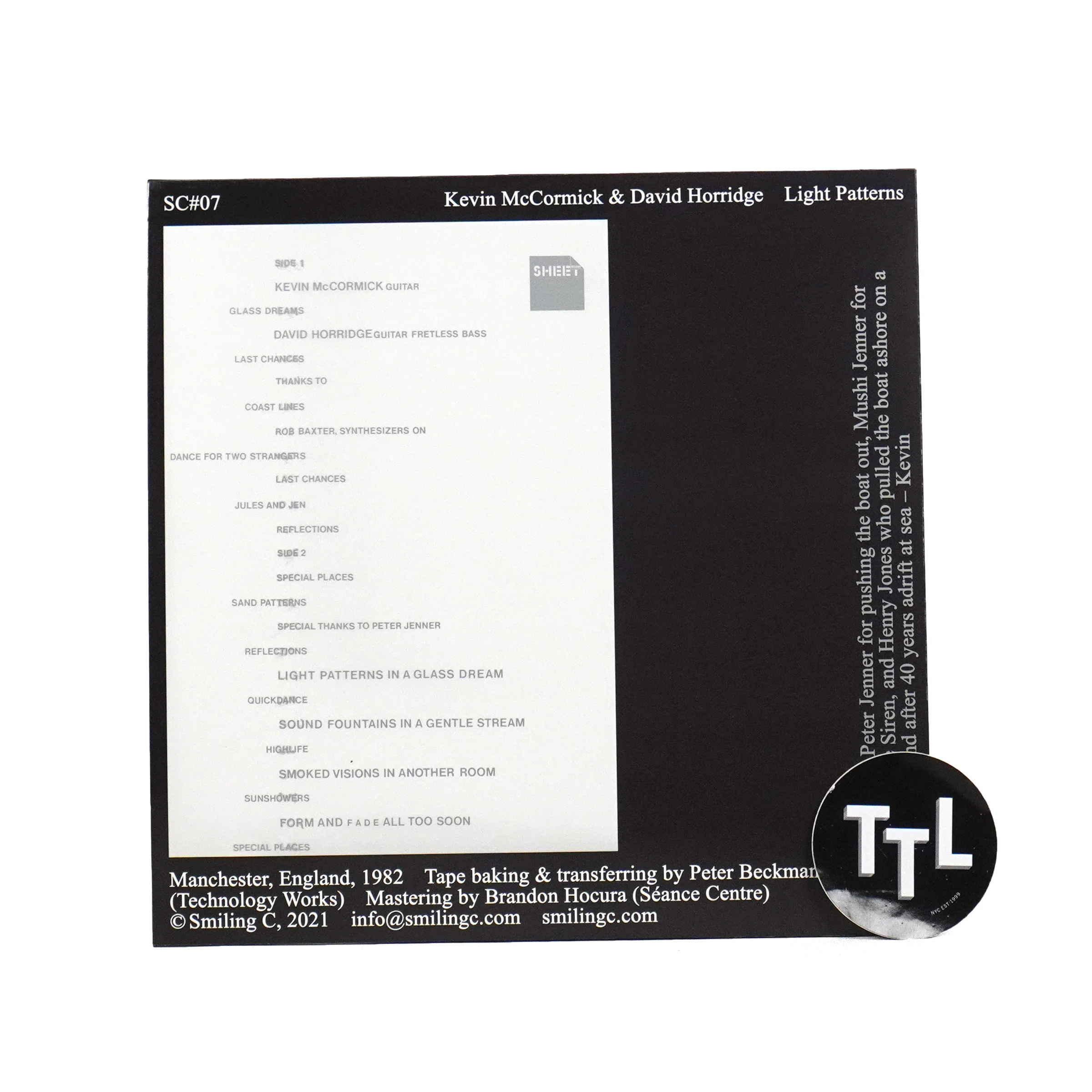 Kevin McCormick & David Horridge: Light Patterns Vinyl LP - Image 3