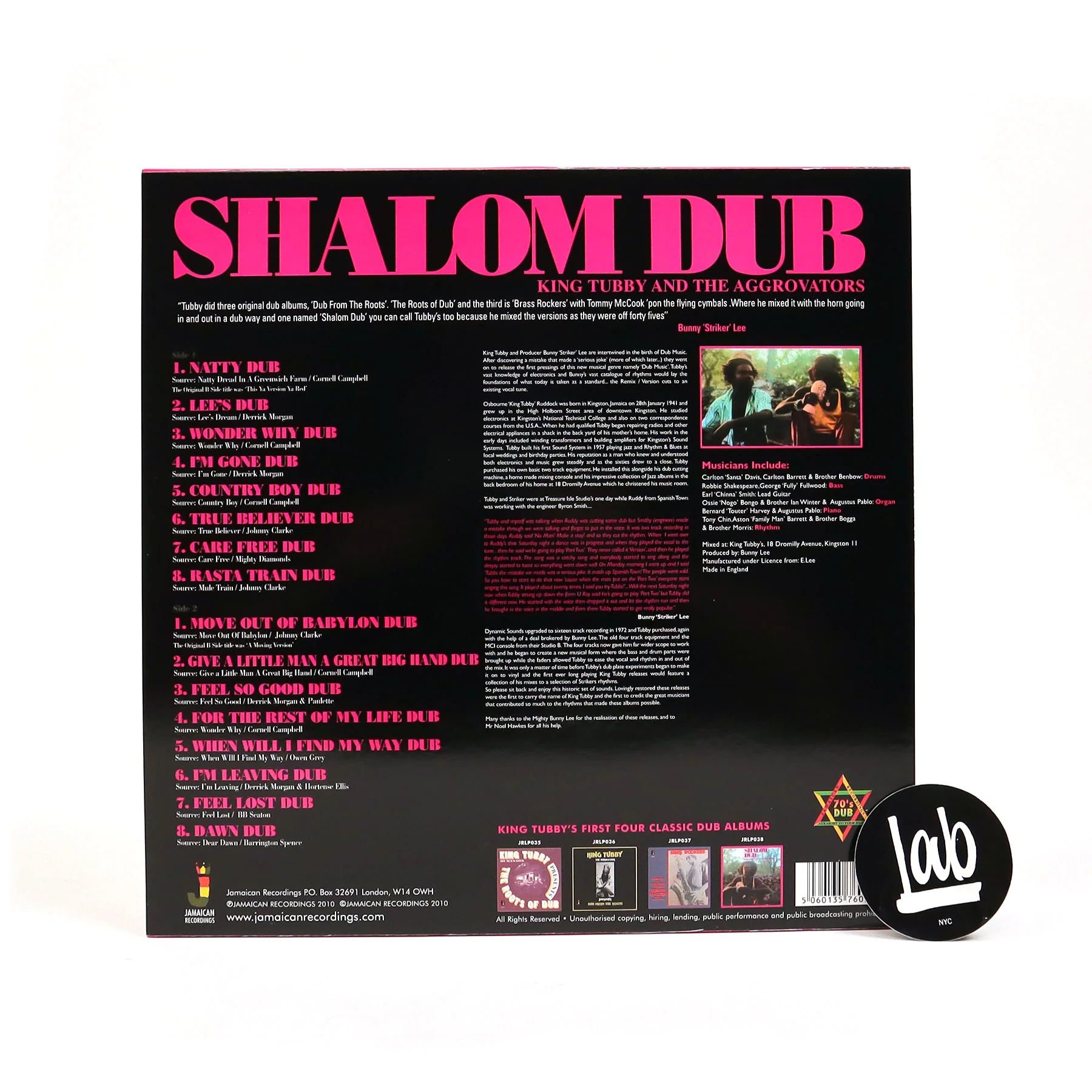 King Tubby: Shalom Dub Vinyl LP - Image 2