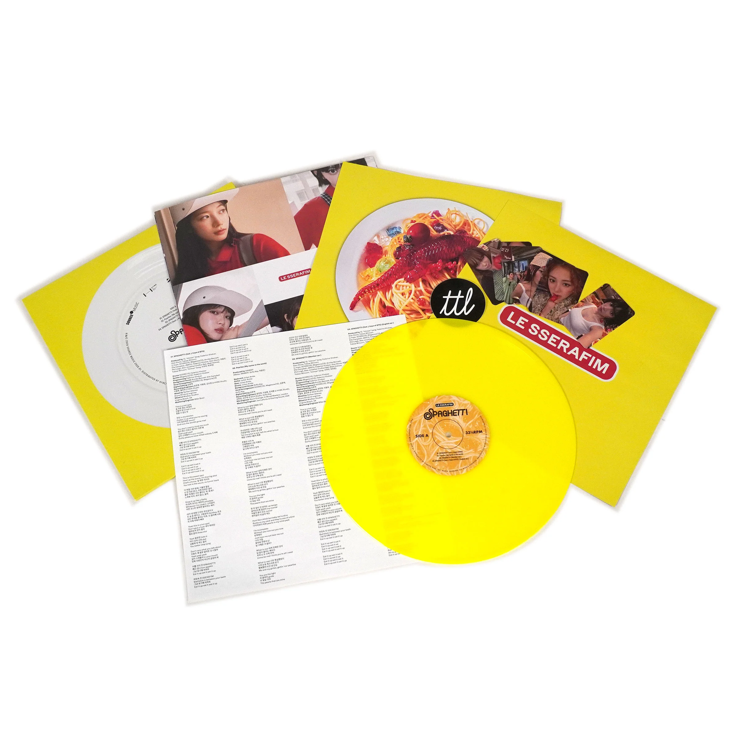 LE SSERAFIM: SPAGHETTI (Indie Exclusive Yellow Colored Vinyl) Vinyl 12" - Image 2