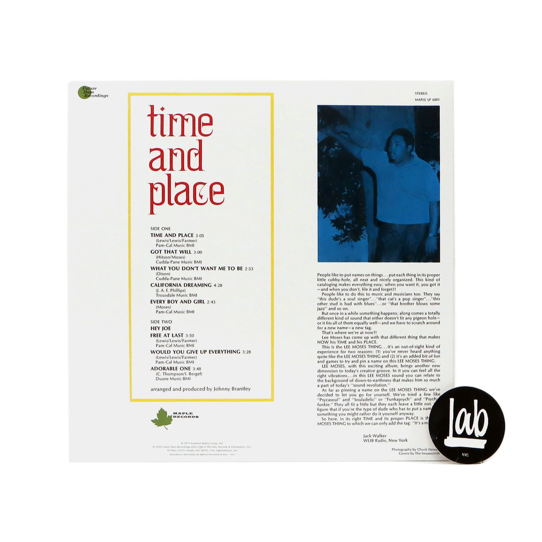 Lee Moses: Time and Place (Psych Splatter Colored Vinyl) Vinyl LP - Image 3