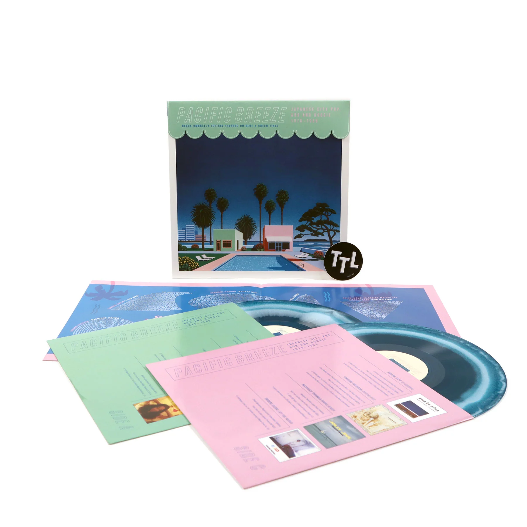 Light In The Attic: Pacific Breeze Vol.1 - Japanese City Pop, AOR & Boogie 1976-1986 (Blue Green Colored Vinyl) Vinyl 2LP - Image 2