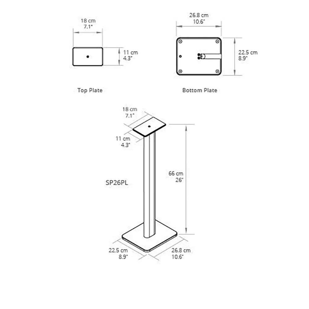 Kanto: SP26PLW Speaker Stands for YU4 / YU6 / TUK (26" Height / White / Pair) - Image 3