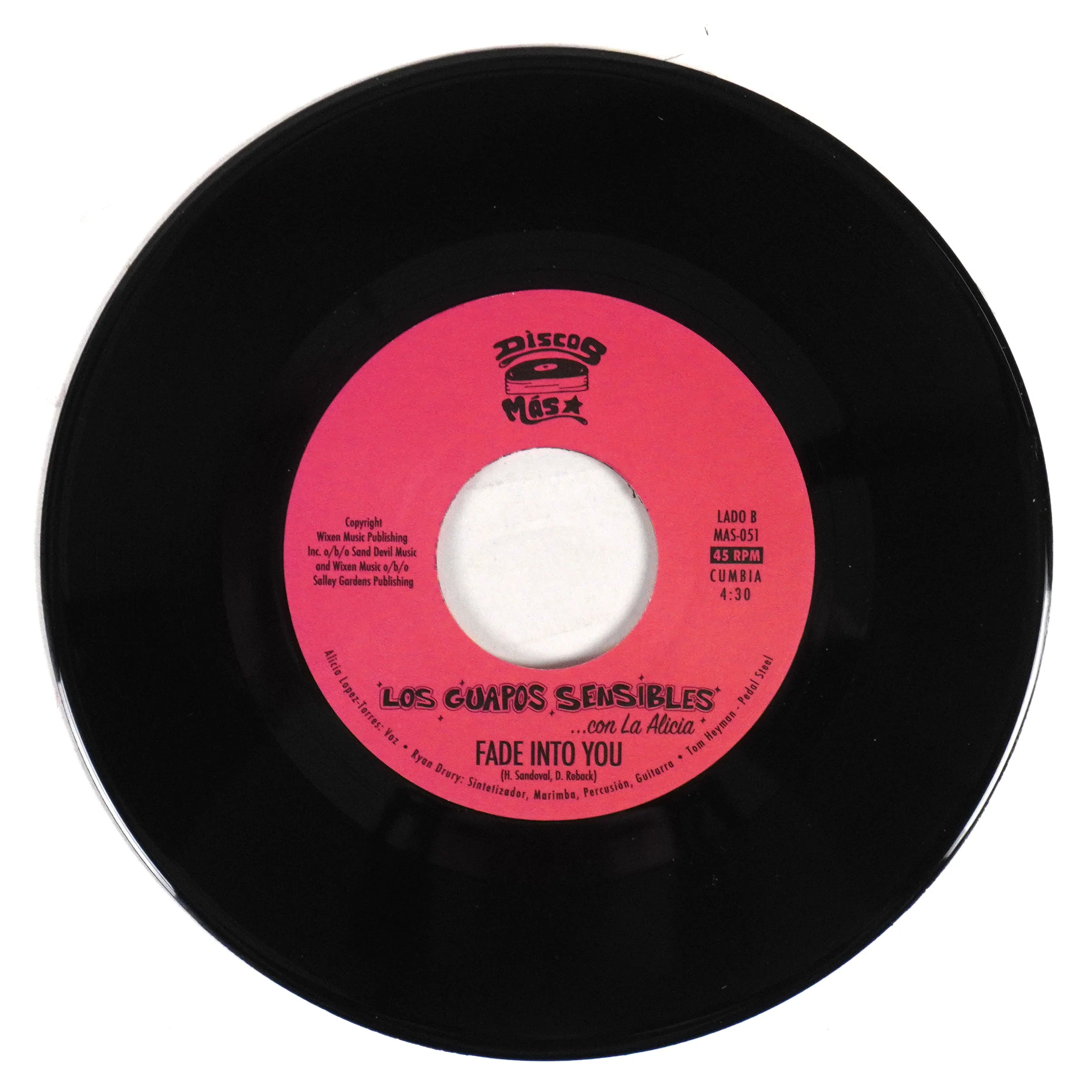 Los Guapos Sensibles: Cumbia De Colombia / Fade Into You (Mazzy Star Cover) Vinyl 7" - Image 2