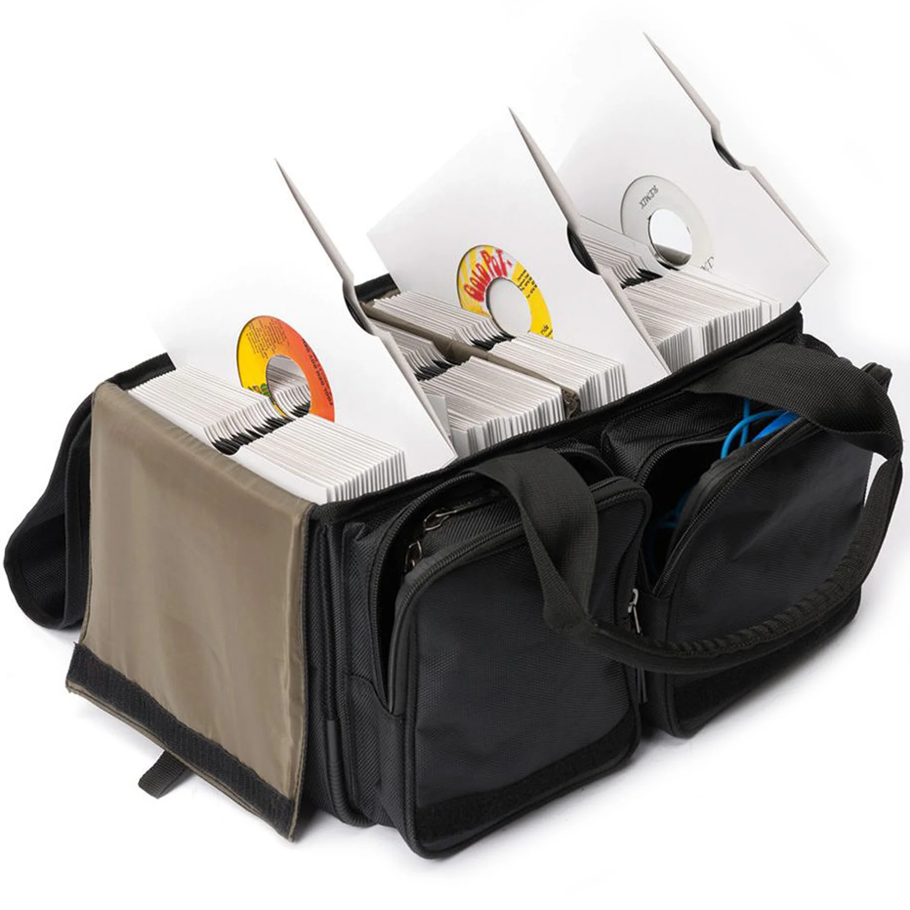 Magma: 45 Record Bag 150 for 7" Records - Black / Khaki (MGA43013) - Image 2