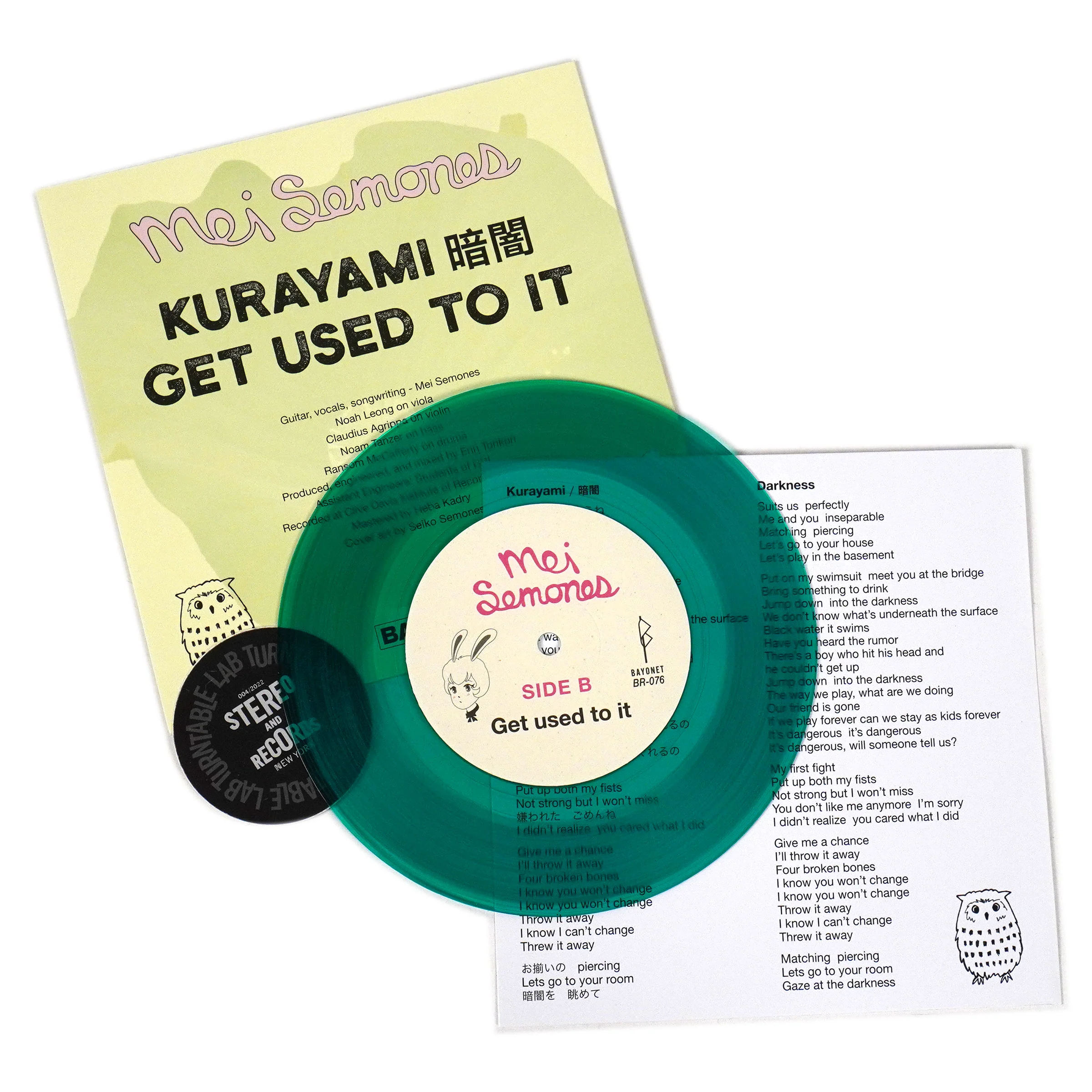 Mei Semones: Kurayami / Get Used To It (Colored Vinyl) Vinyl 7" - Image 2