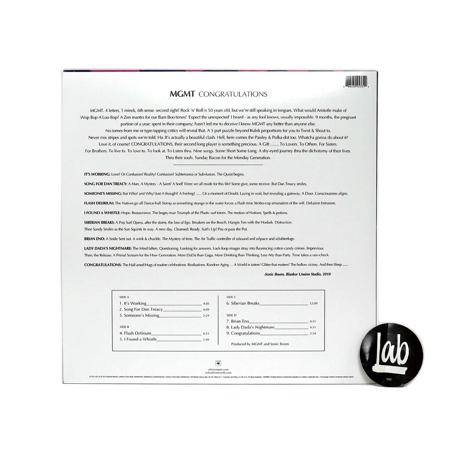 MGMT: Congratulations (180g) Vinyl 2LP - Image 3