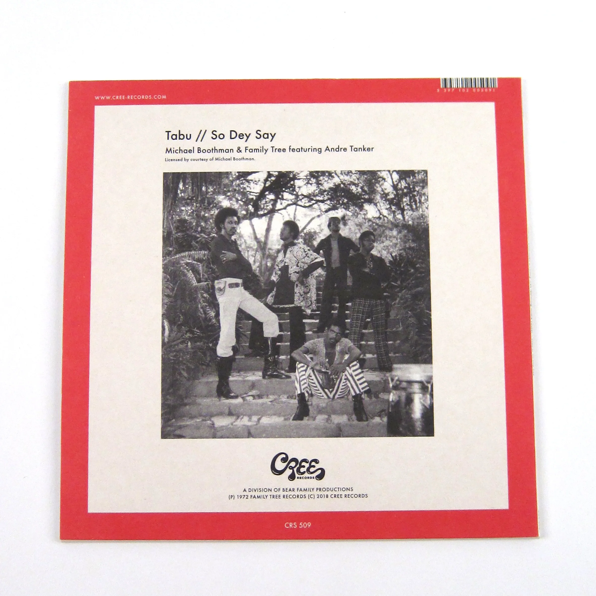 Michael Boothman & Family Tree: Tabu Vinyl 7" - Image 3
