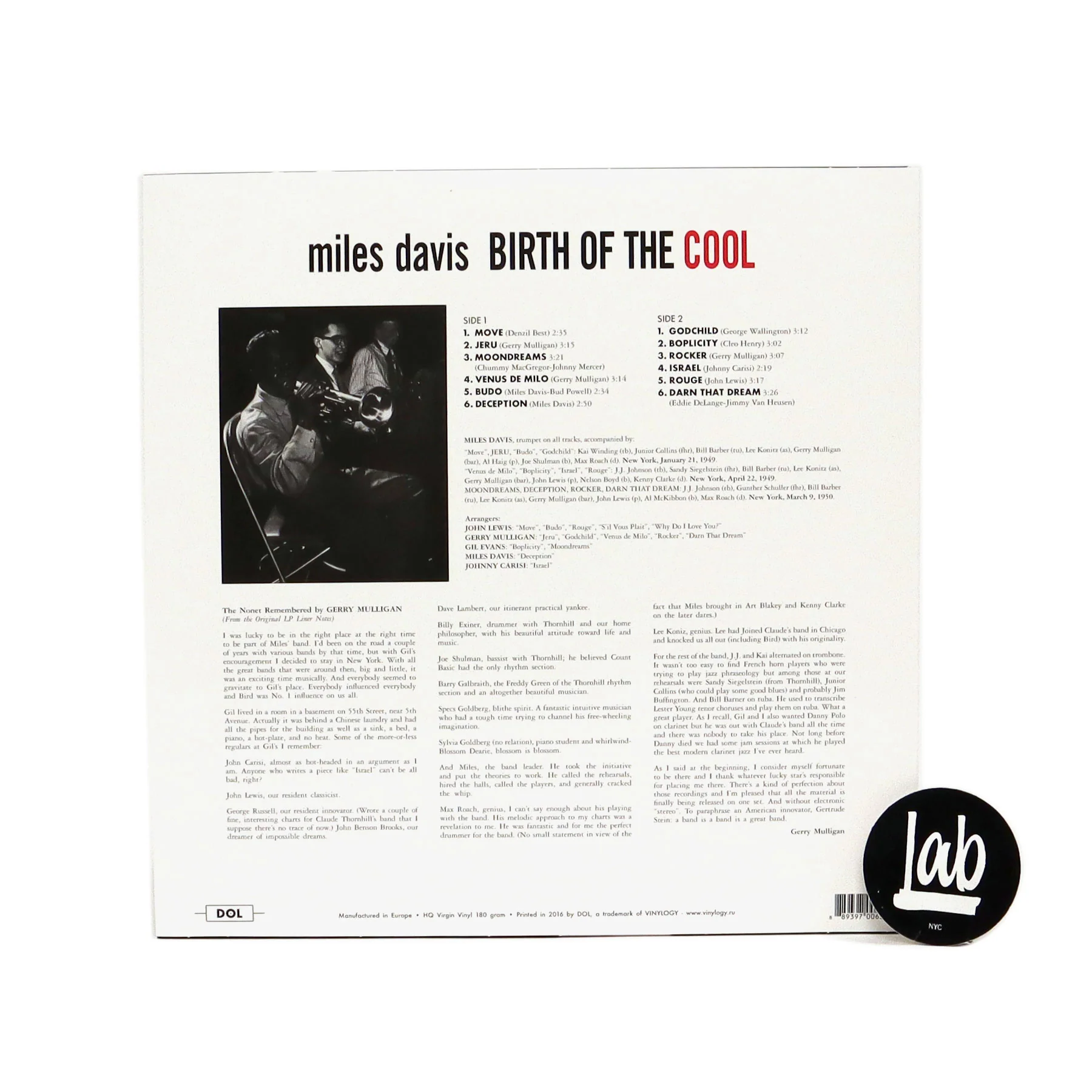 Miles Davis: Birth Of The Cool (Colored Vinyl) Vinyl LP - Image 3