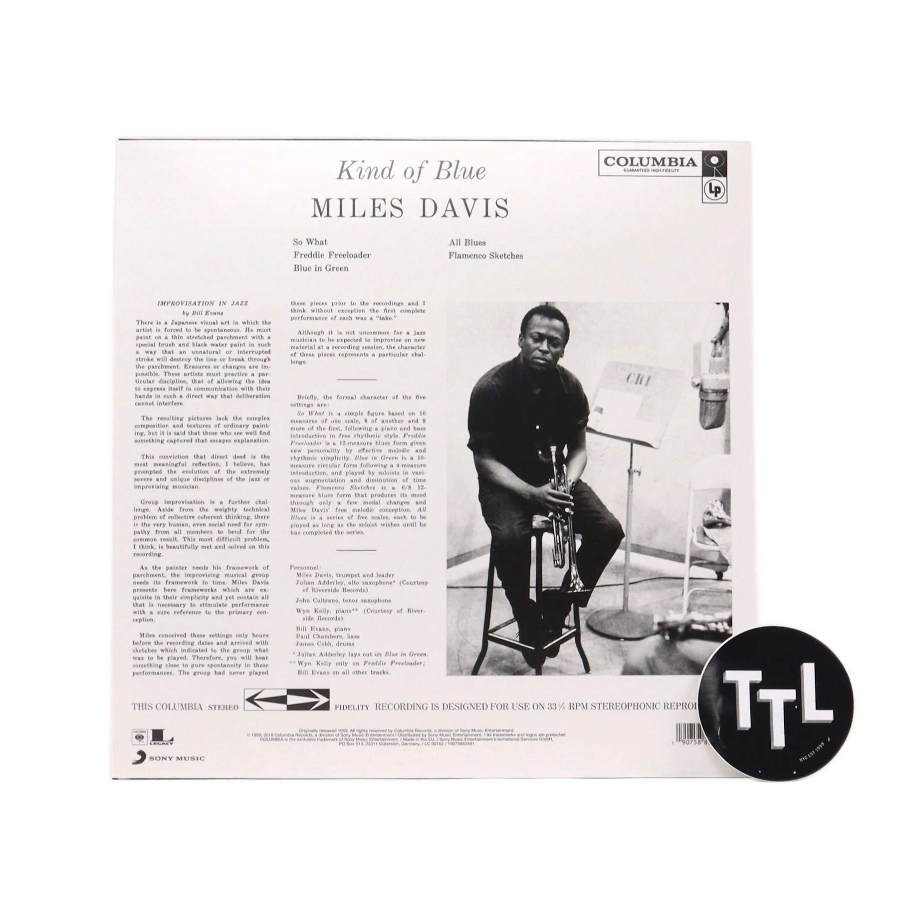 Miles Davis: Kind Of Blue (Import, Blue Colored Vinyl) Vinyl LP - Image 3