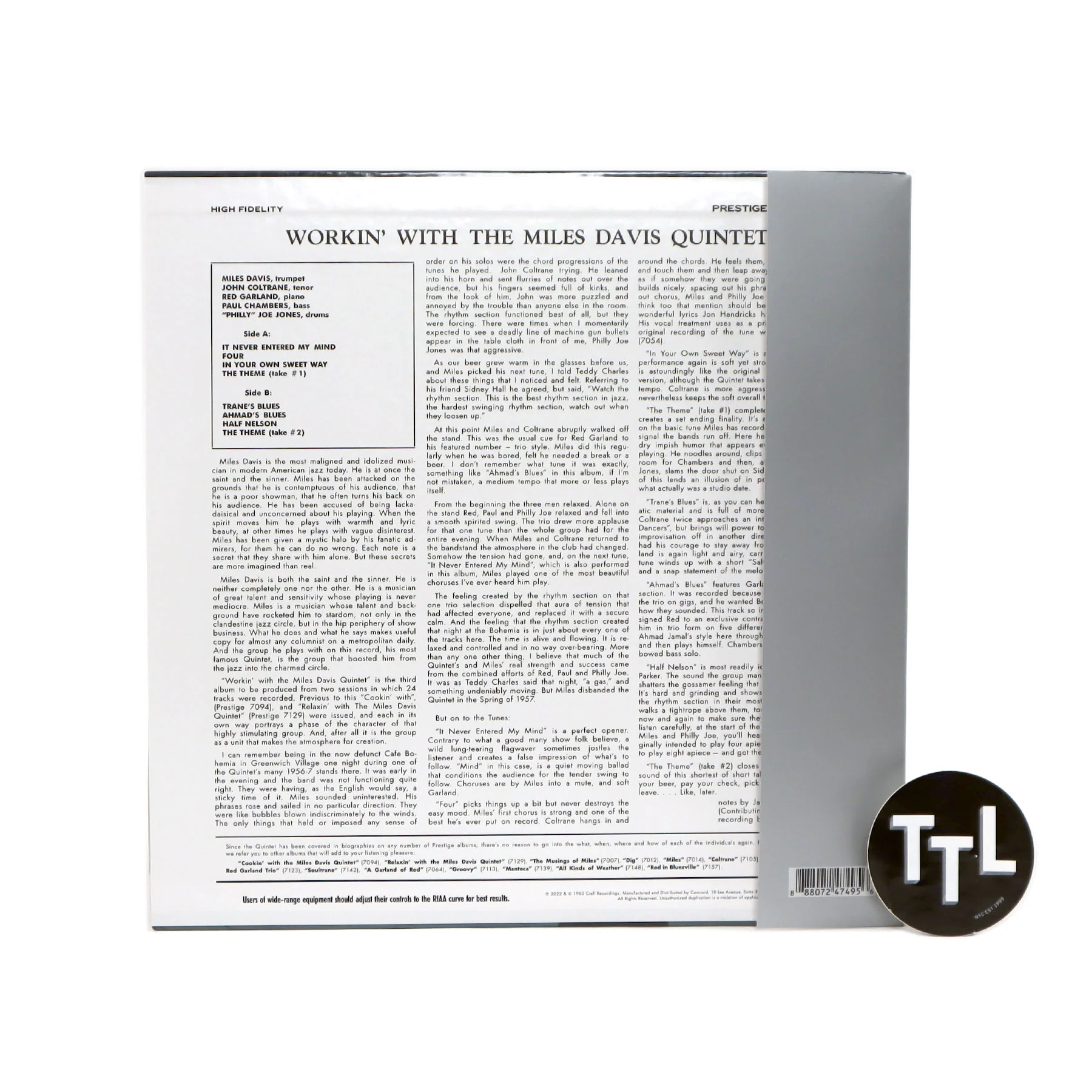 Miles Davis Quintet: Workin' With The Miles Davis Quintet (Original Jazz Classics 180g) Vinyl LP - Image 2