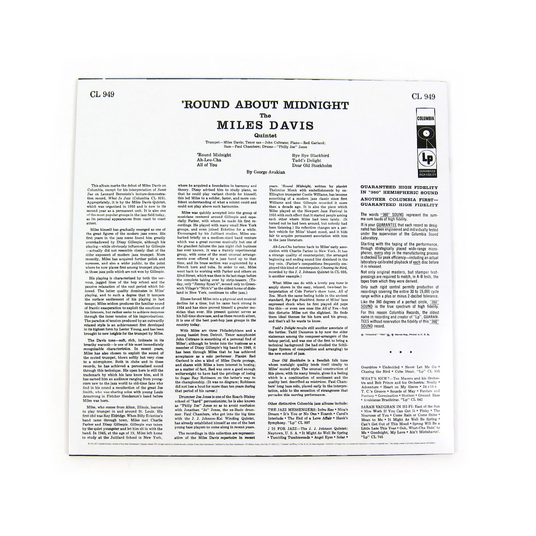 Miles Davis: Round About Midnight - Mono Version (180g) Vinyl LP - Image 2