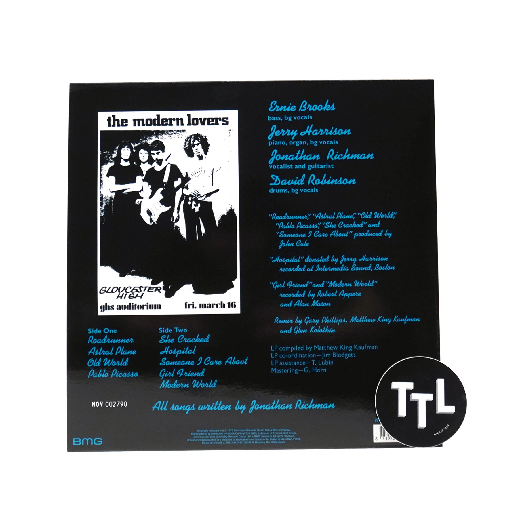 The Modern Lovers: The Modern Lovers (180g, Blue Colored Vinyl) Vinyl LP - Image 3
